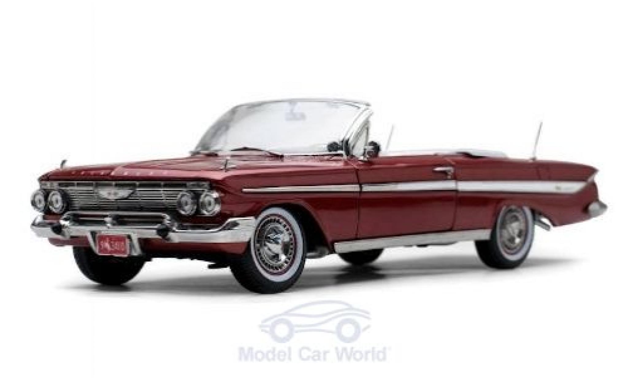 Chevrolet Impala 1/18 Sun Star Cabriolet metallic rood 1961 modelauto