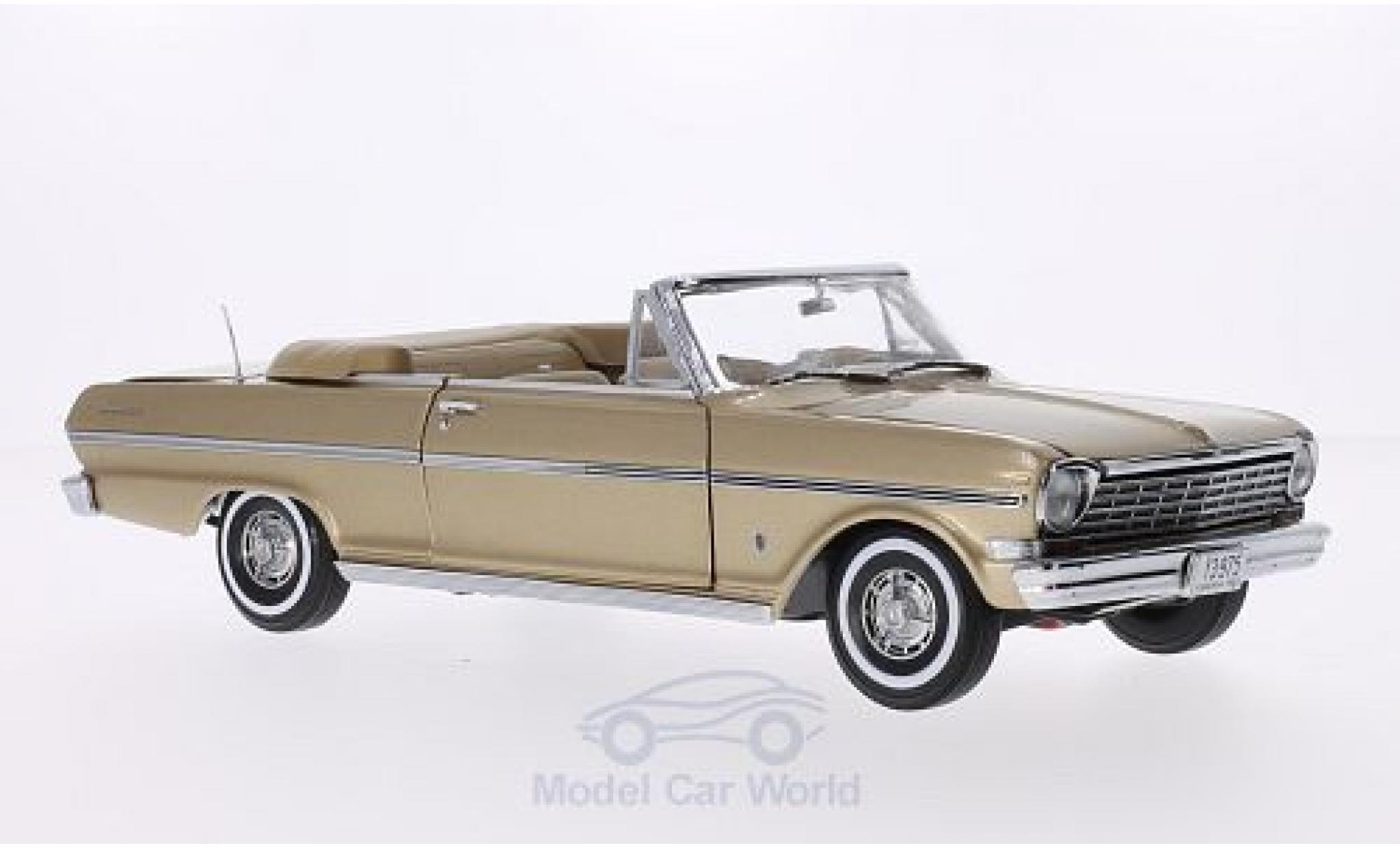 Chevrolet Nova 1963 1/18 Sun Star Cabriolet metallic bruin 1963 Verdeck ge&ouml;ffnet modelauto
