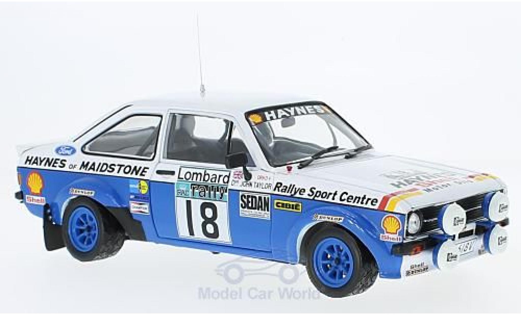 Ford Escort 1/18 Sun Star MK II RS 1800 RHD No.18 Rallye WM RAC Rallye 1980 J.Taylor/P.Short modelauto