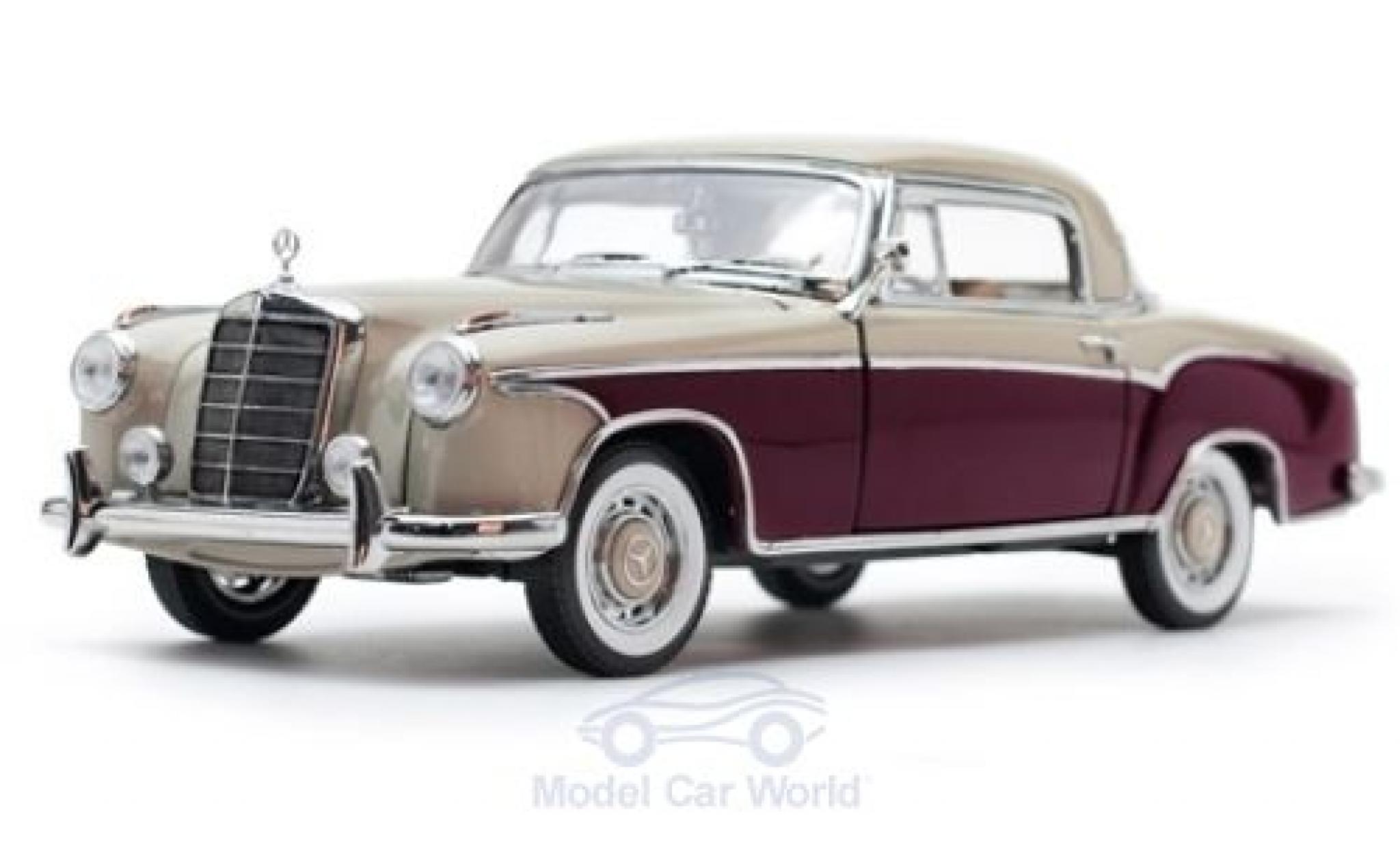 Mercedes 220 1/18 Sun Star SE Coupe beige/rood 1959 modelauto