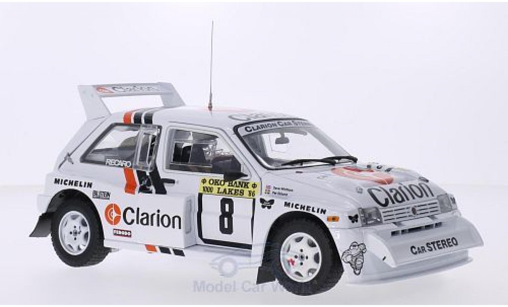 MG Metro 1/18 Sun Star 6R4 No.8 Clarion 1000 Lakes Rallye 1986 P.Eklund/D.Whittock modelauto