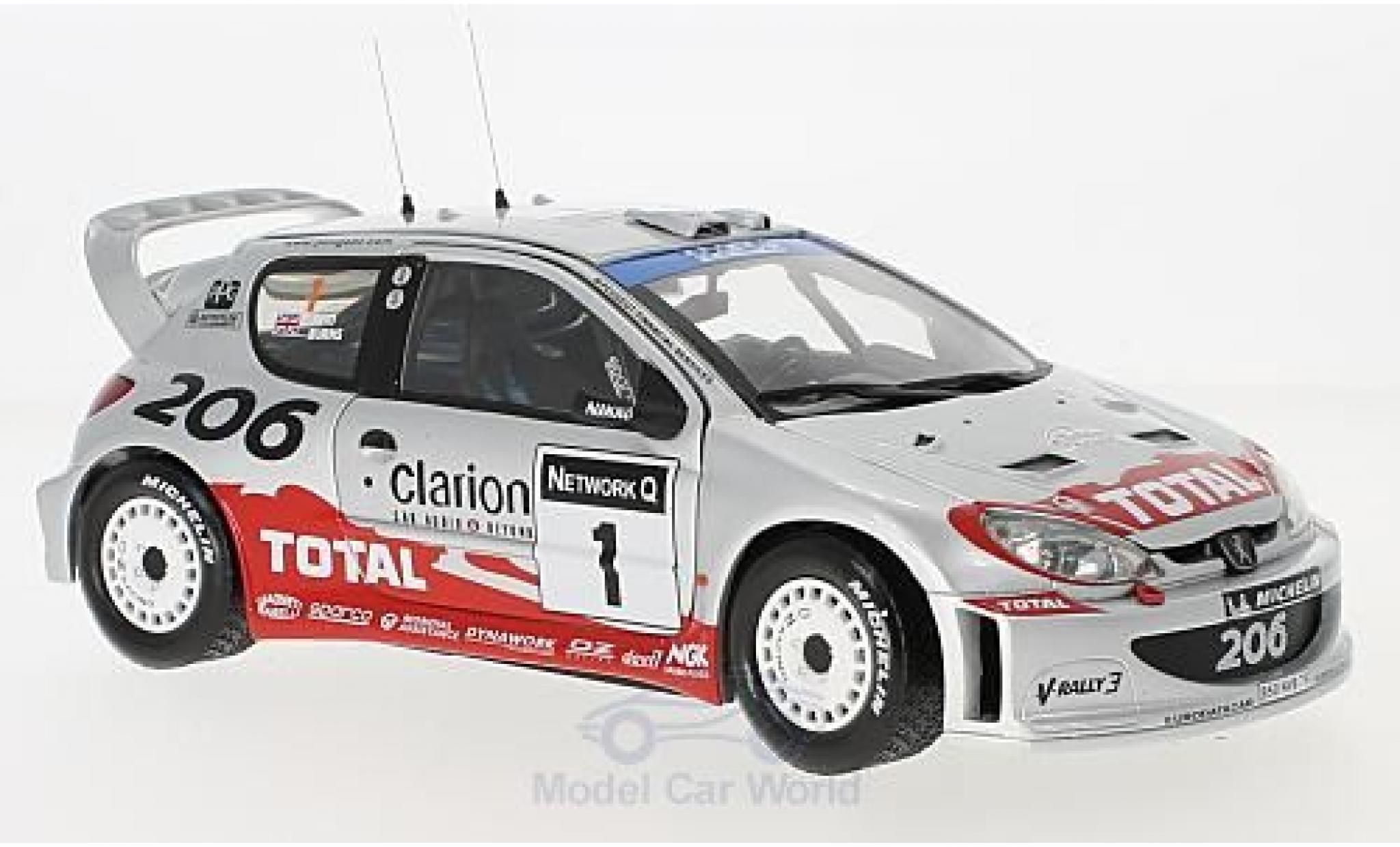 Peugeot 206 WRC 1/18 Sun Star WRC No.1 WRC Rallye Gro&szlig;britannien 2002 R.Burns/R.Reid modelauto