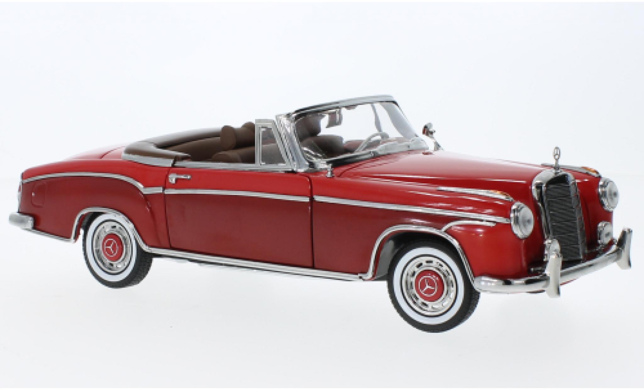 Mercedes 220 1/18 Sun Star SE cabriolet (W128) rood/rood fonc&eacute; 1960 modelauto