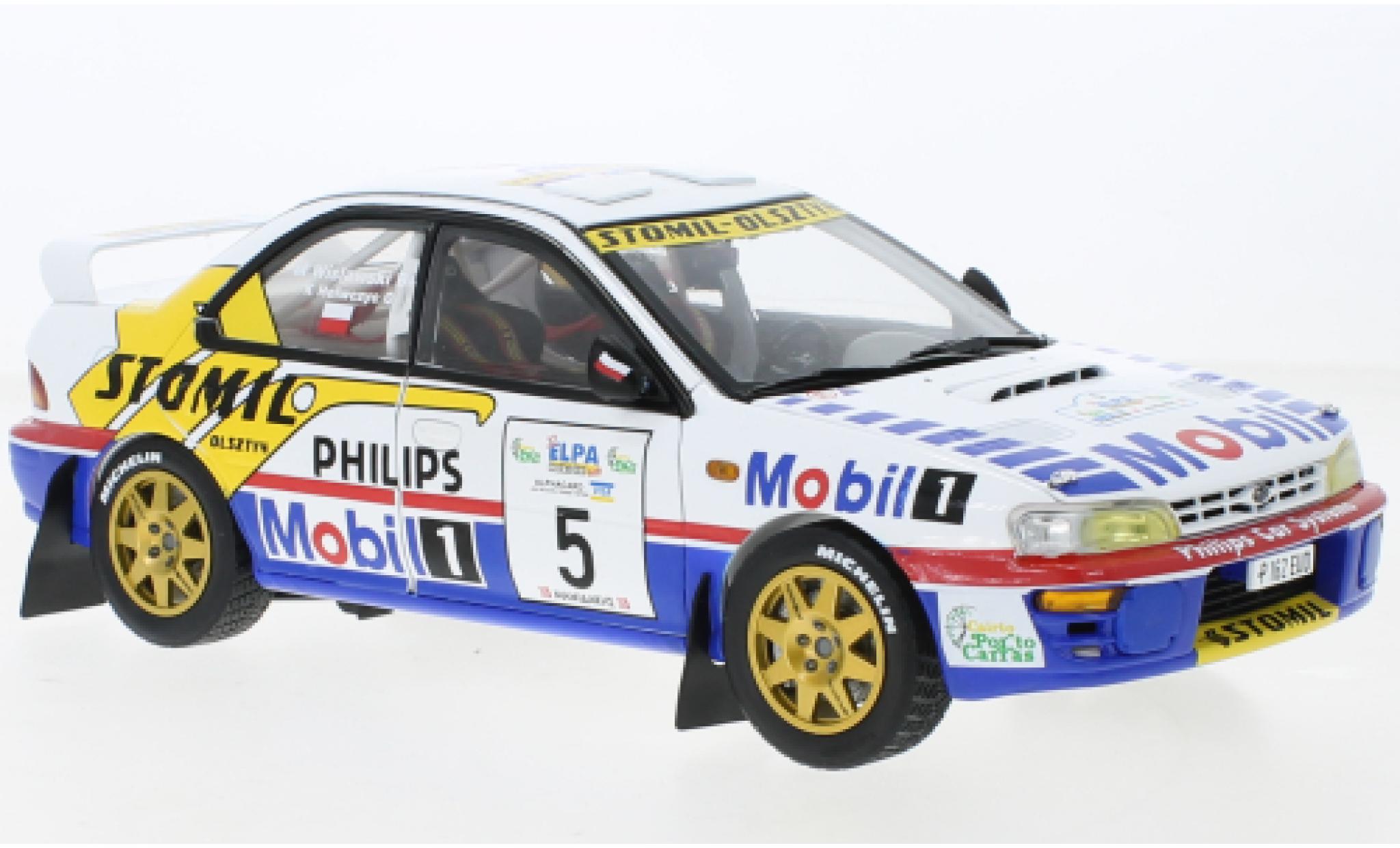Subaru Impreza 1/18 Sun Star 555 No.5 Mobil 1 Elpa Rally Halkidiki 1997 modelauto