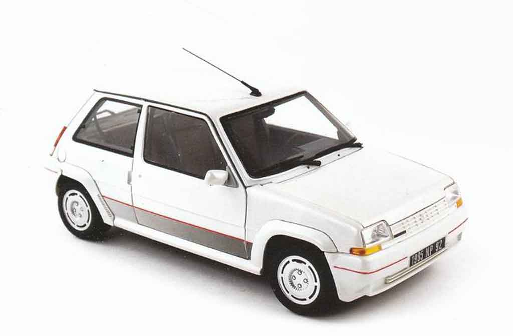 Renault 5 1/18 Norev GT Turbo phase 1 wit modelauto