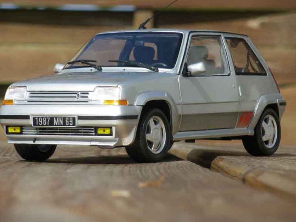 Renault 5 1/18 Norev GT Turbo phase 2 grijs modelauto