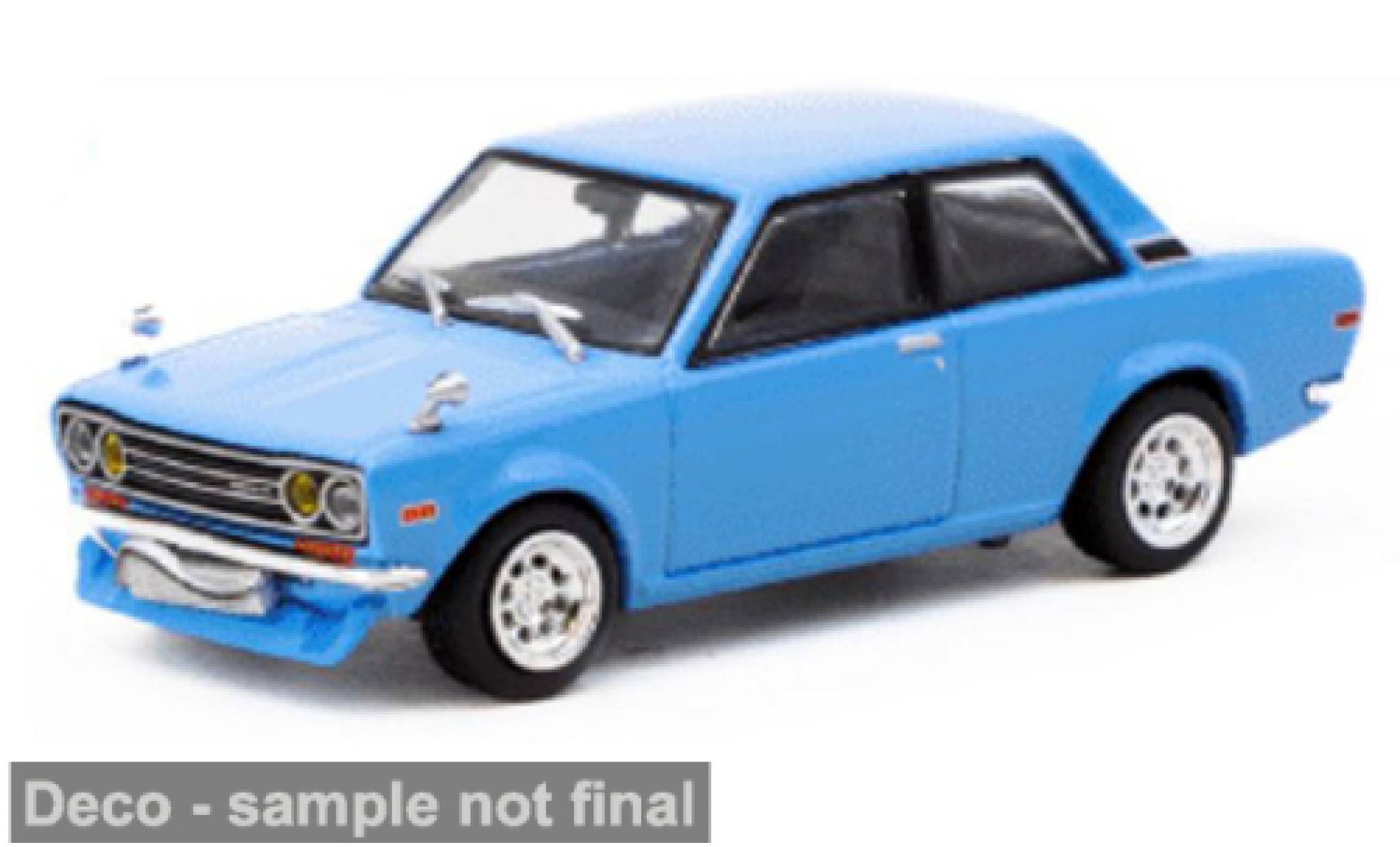 Datsun 510 1/64 Tarmac Works blauw 1:64 modelauto