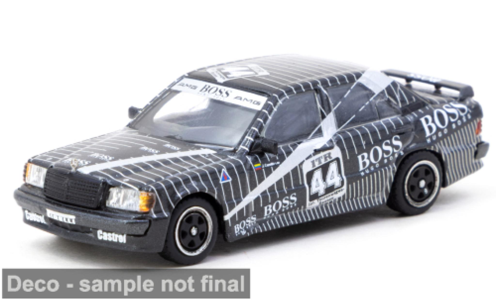 Mercedes 190 1/64 Tarmac Works E 2.3-16V (W201) zwart DTM Boss #44 1:64 modelauto