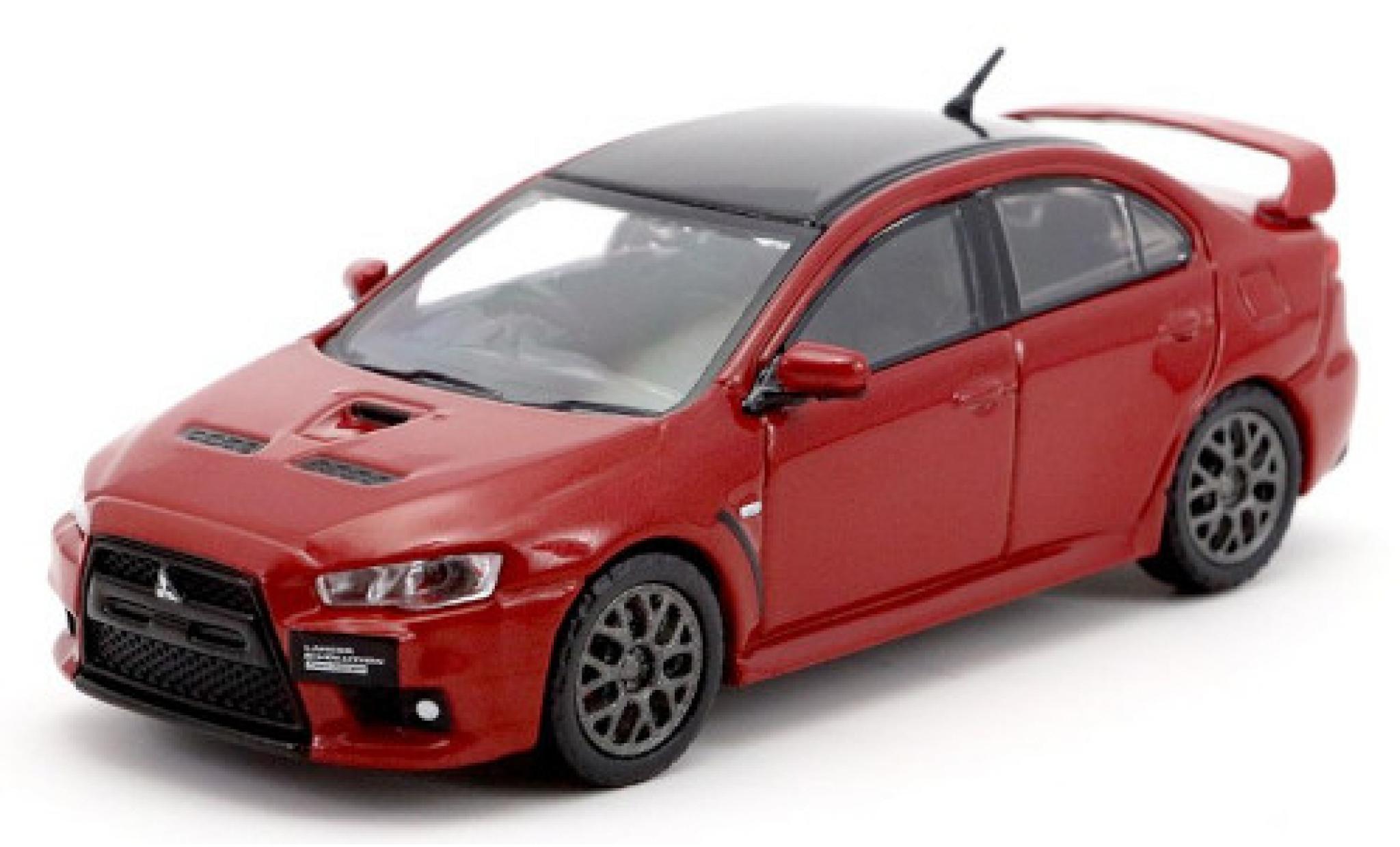 Mitsubishi Lancer 1/64 Tarmac Works Evo X Final Edition metallic rood/zwart RHD modelauto