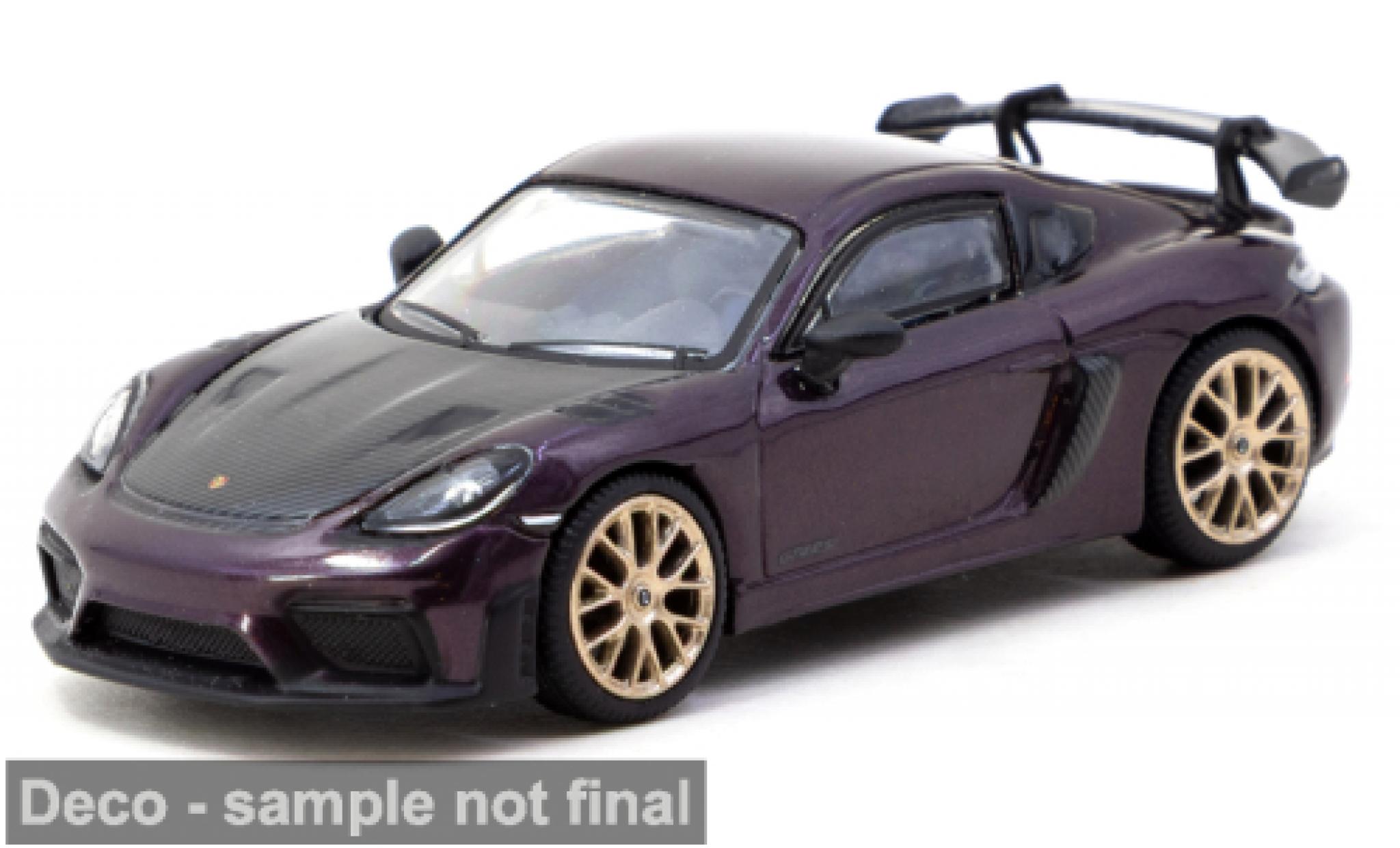 Porsche Cayman GT4 1/64 Tarmac Works RS paars 1:64 modelauto