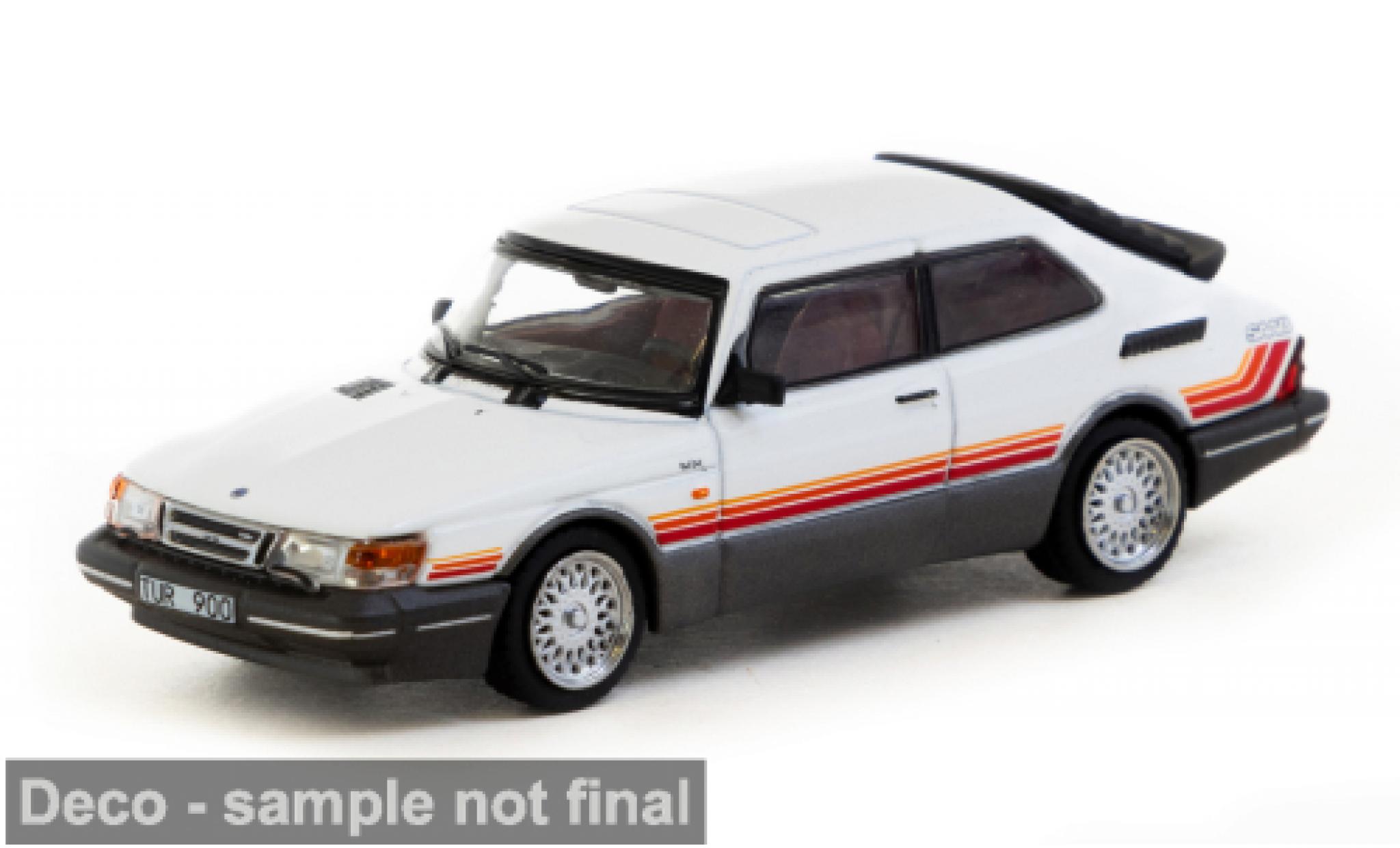 Saab 900 1/64 Tarmac Works Turbo wit/Dekor 1:64 modelauto