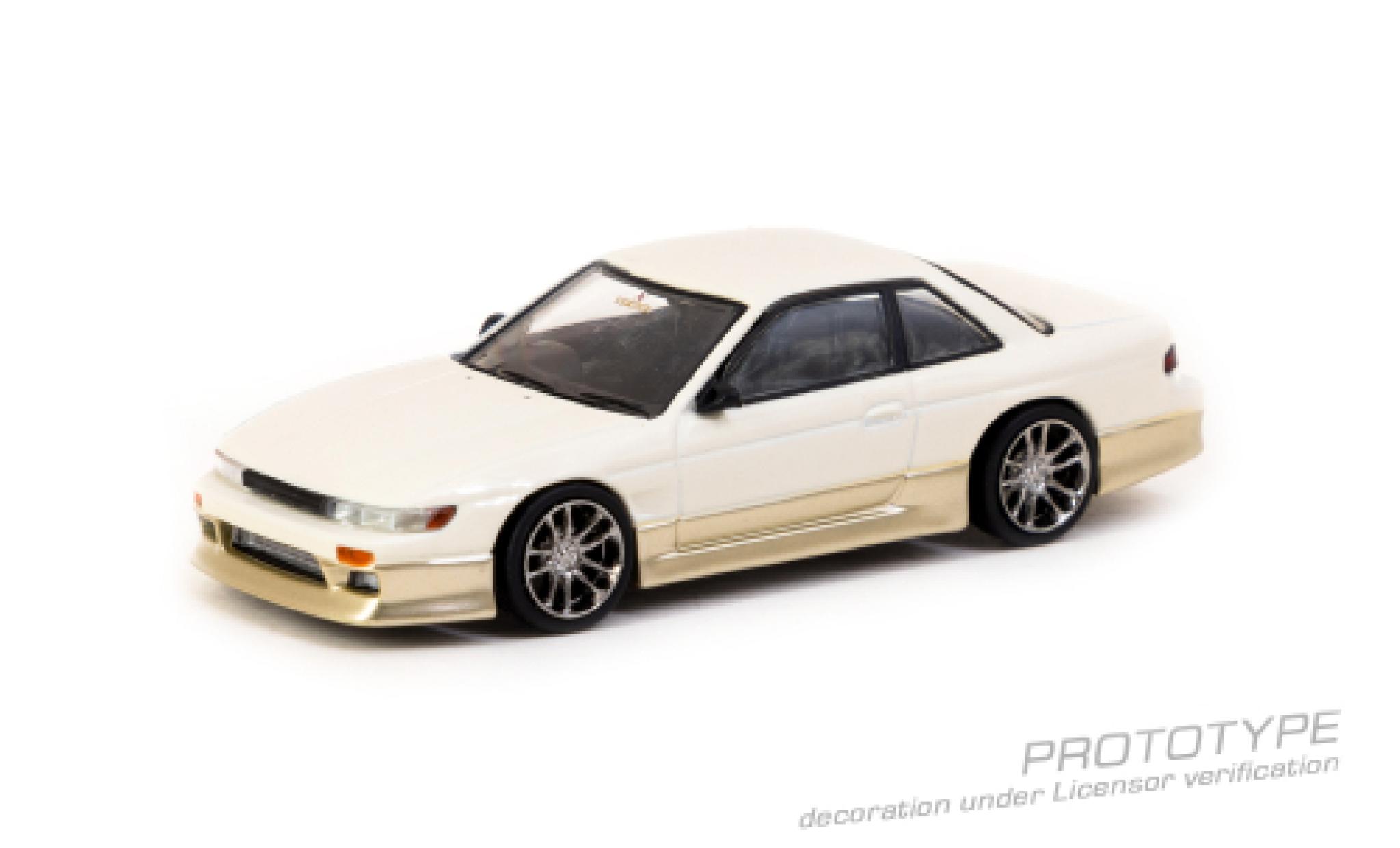 Nissan Silvia 1/64 Tarmac Works (S13) Groenx wit/dor&eacute; modelauto
