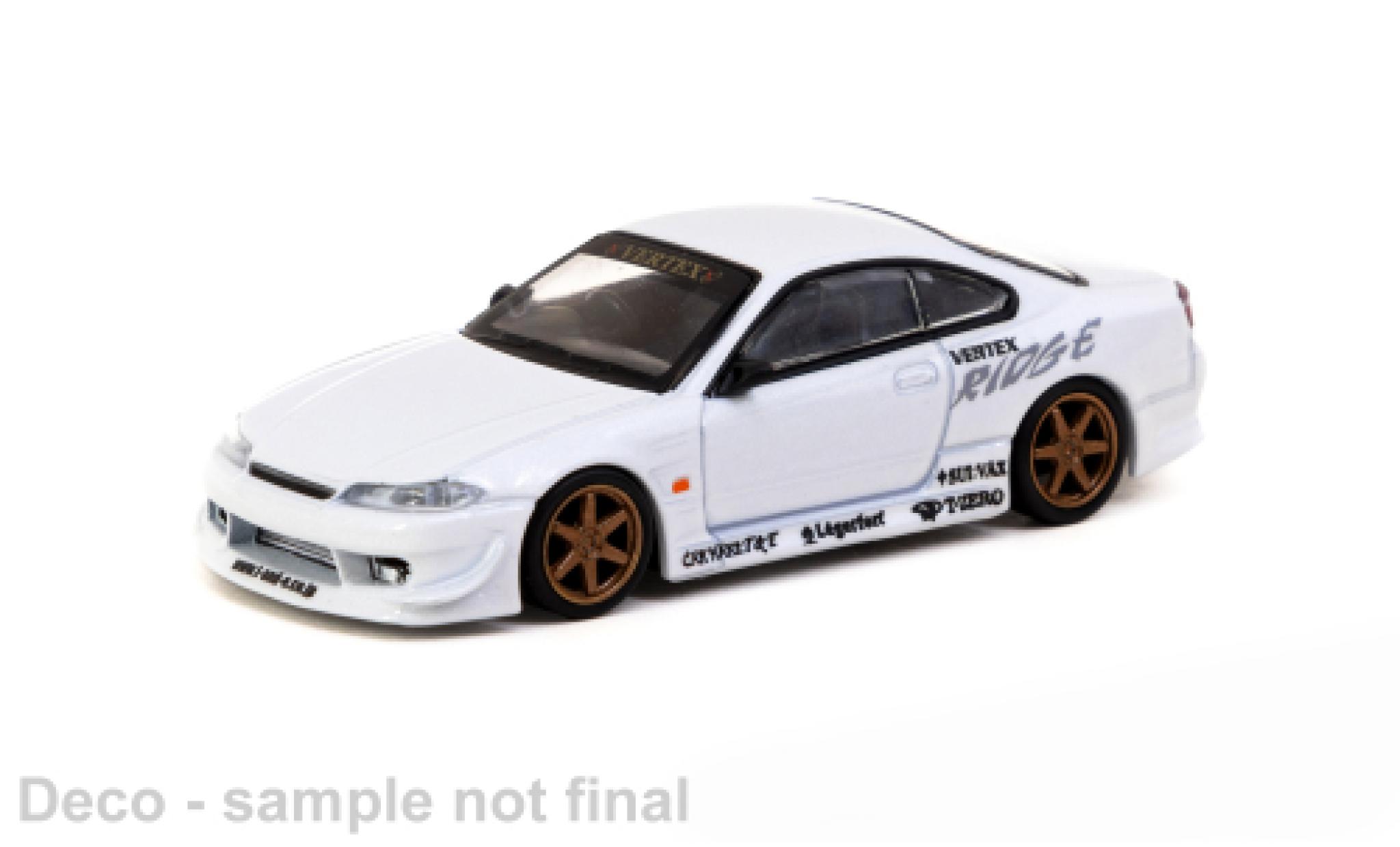 Nissan Silvia 1/64 Tarmac Works (S15) VERTEX metallic wit modelauto
