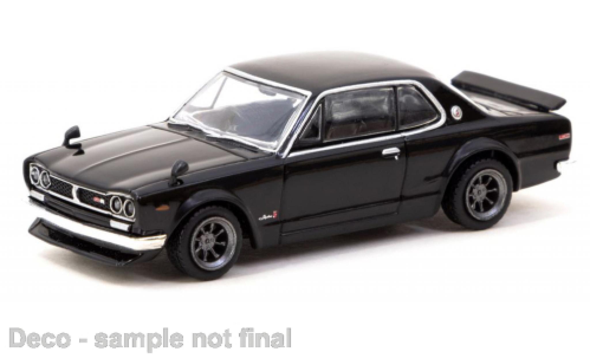 Nissan Skyline 1/64 Tarmac Works 2000 GT-R (KPGC10) zwart modelauto
