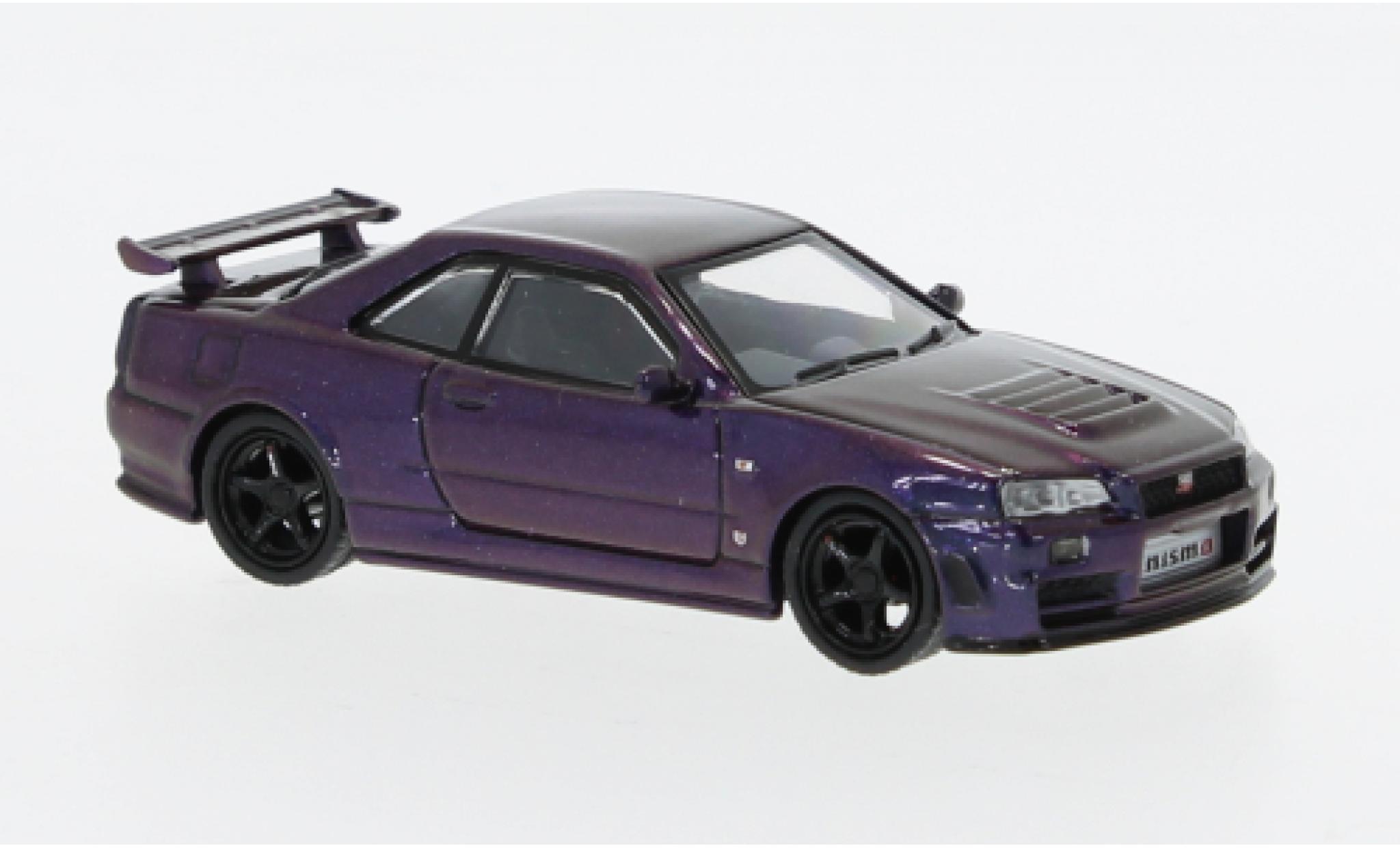 Nissan Skyline 1/64 Tarmac Works GT-R (R34) Nismo Z-Tune metallic paars modelauto