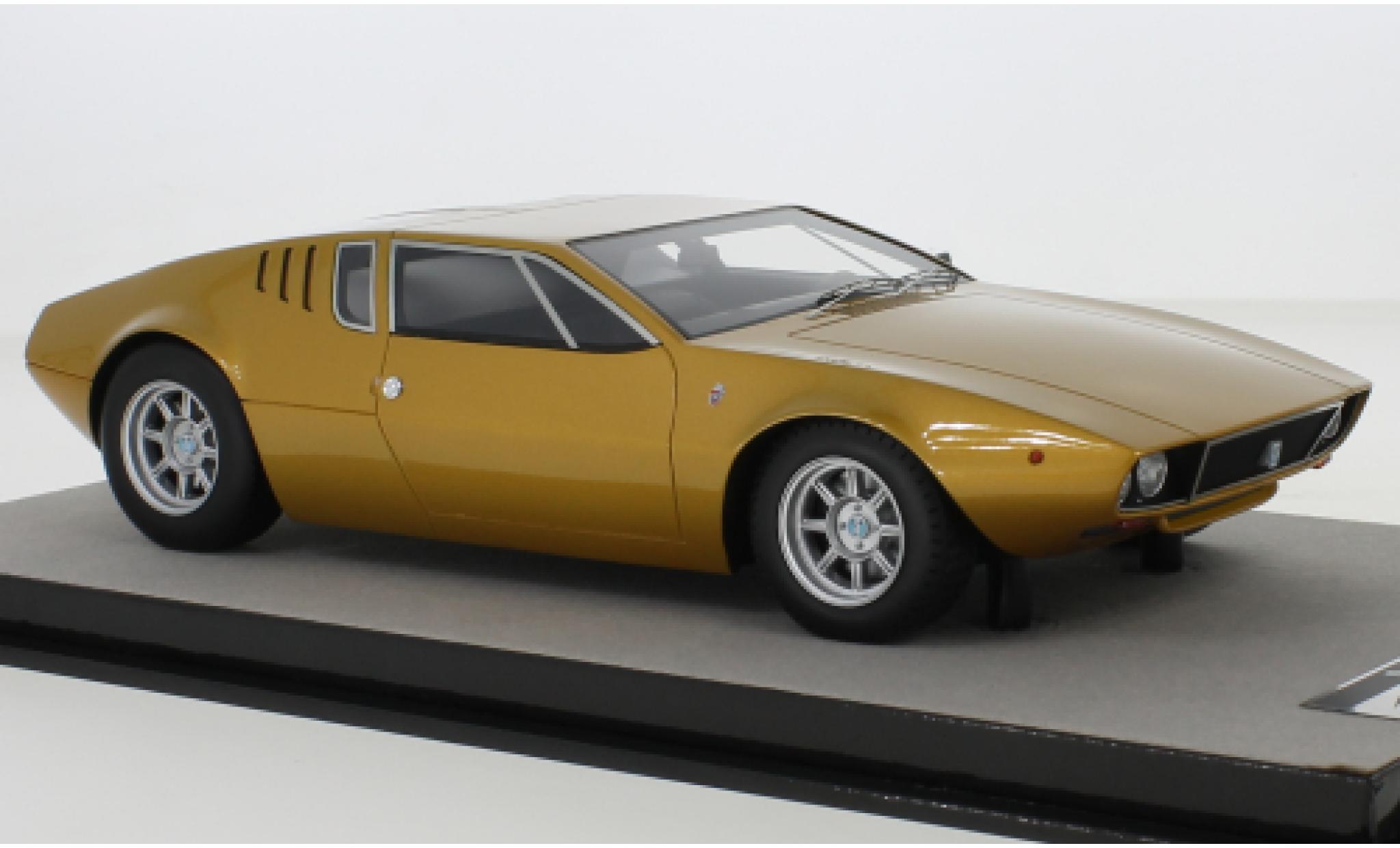 De Tomaso Mangusta 1/18 Tecnomodel gold 1971 modelauto