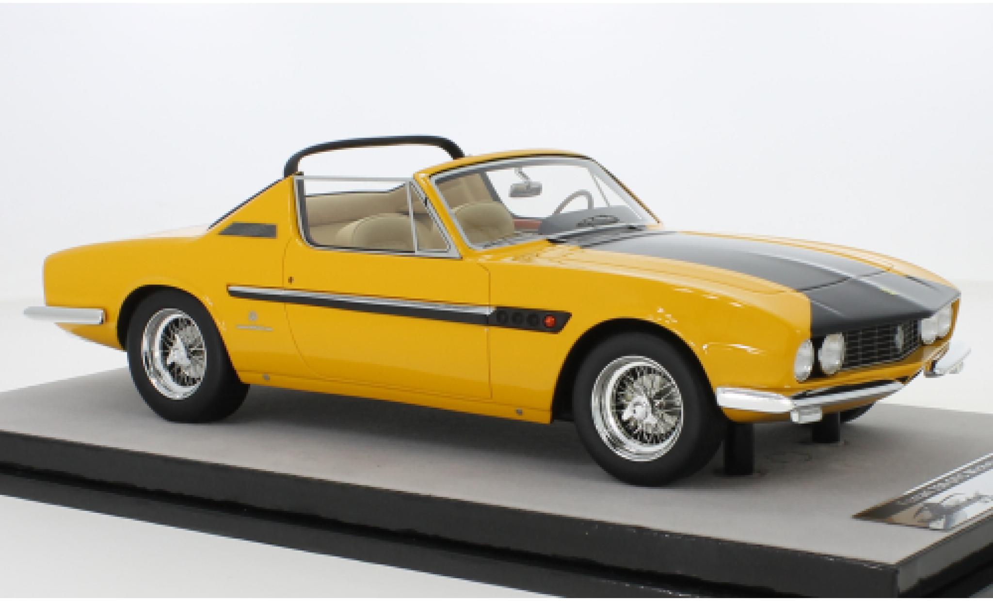 Ferrari 330 1/18 Tecnomodel GTS Spyder Michelotti geel/matt-zwart 1967 modelauto
