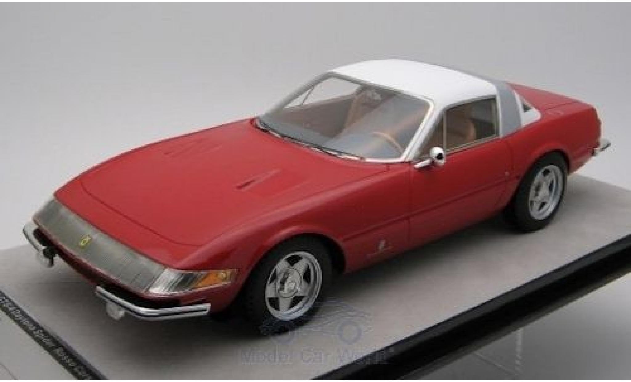 Ferrari 365 1/18 Tecnomodel GTB/4 Daytona Coupe Speciale rood/wit 1969 modelauto
