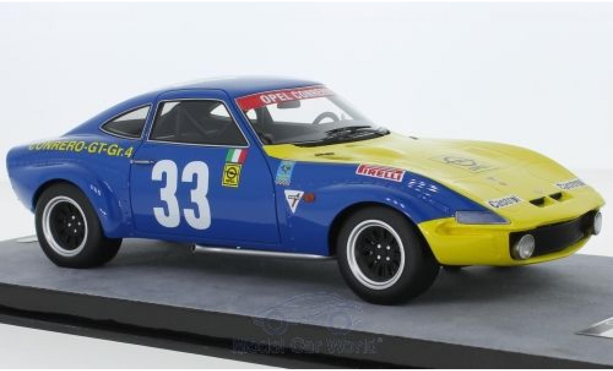 Opel GT 1/18 Tecnomodel 1900 No.33 Squadra Conrero Targa Florio 1972 R.Facetti/M.-C.Beaumont modelauto