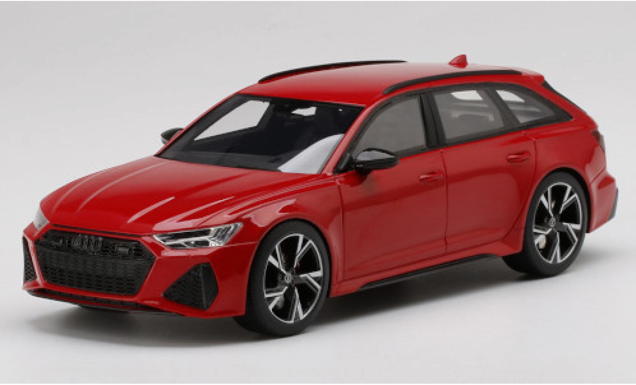 Audi RS6 1/18 Top Speed Avant Carbon Black Edition rood modelauto