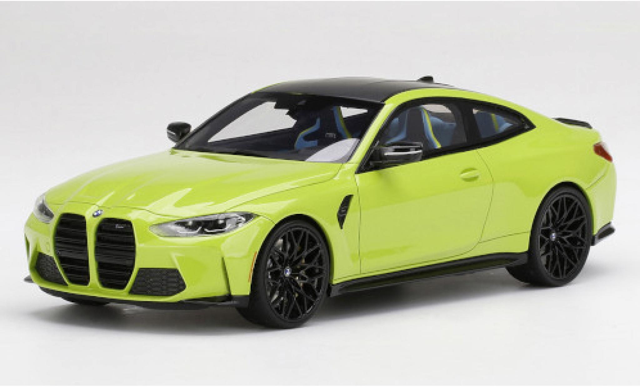 Bmw M4 1/18 Top Speed Competition (G82) geel 2021 modelauto