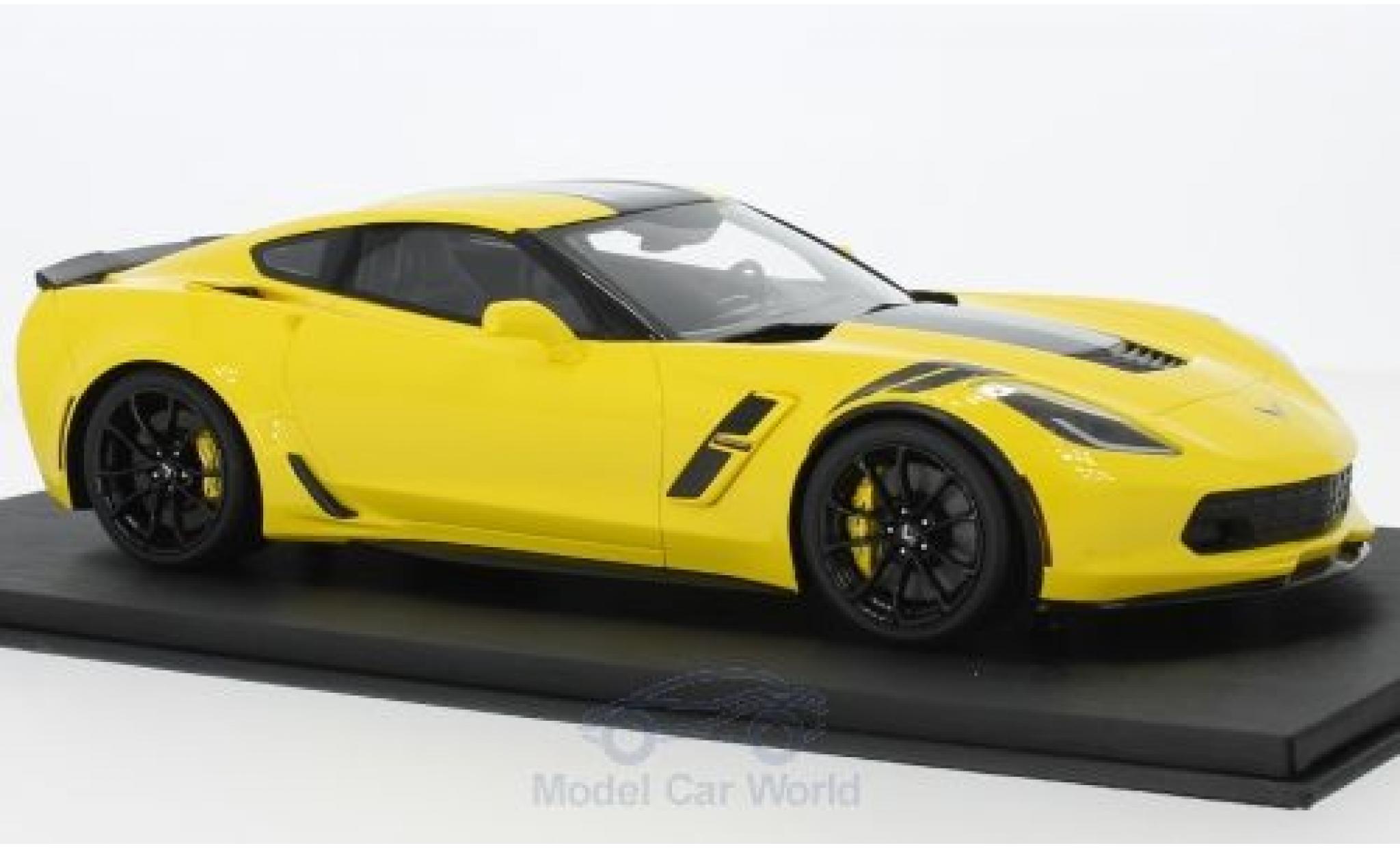 Chevrolet Corvette C7 1/18 Top Speed Grand Sport geel/zwart 2017 modelauto