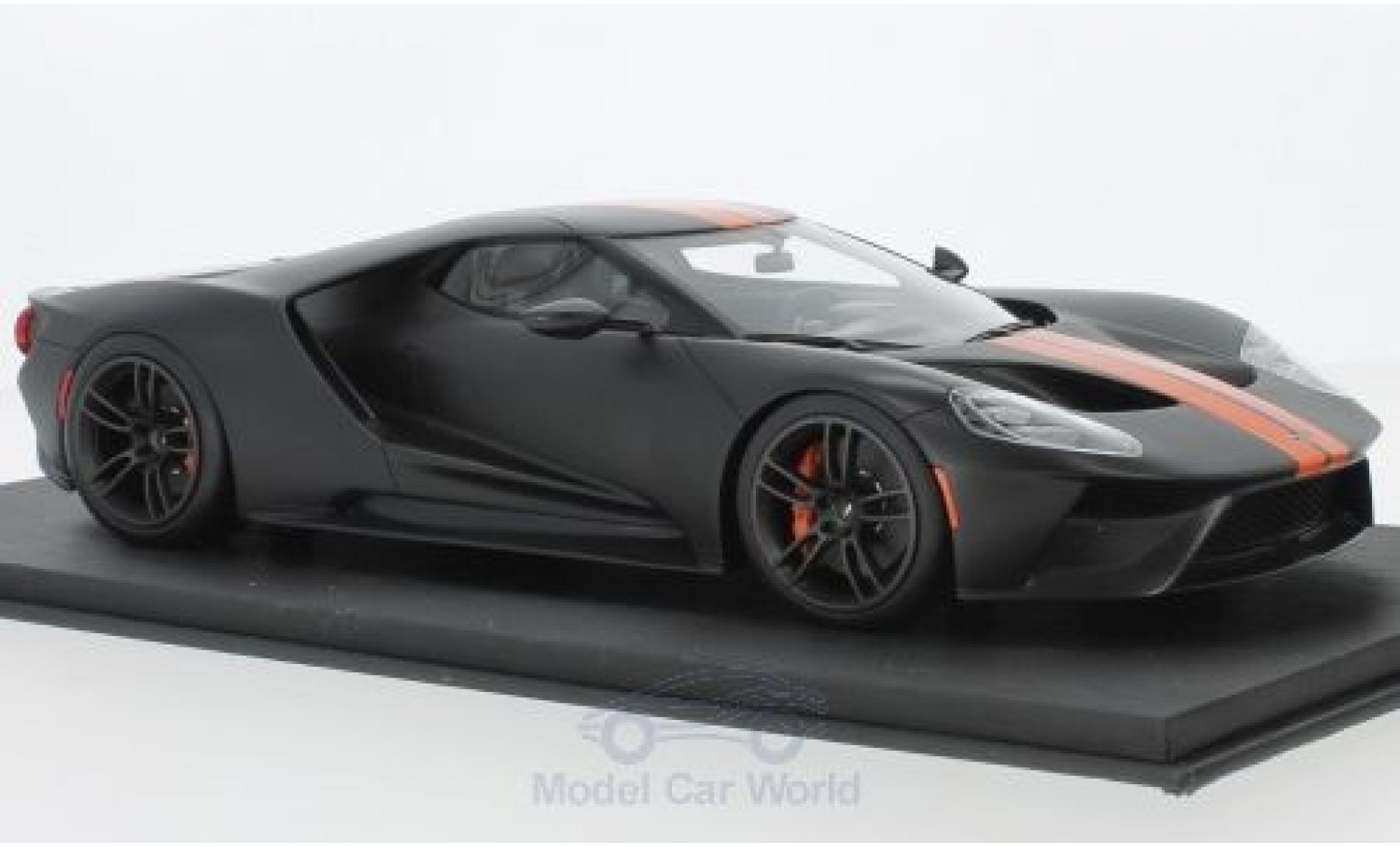 Ford GT 1/18 Top Speed matt-zwart/oranje modelauto