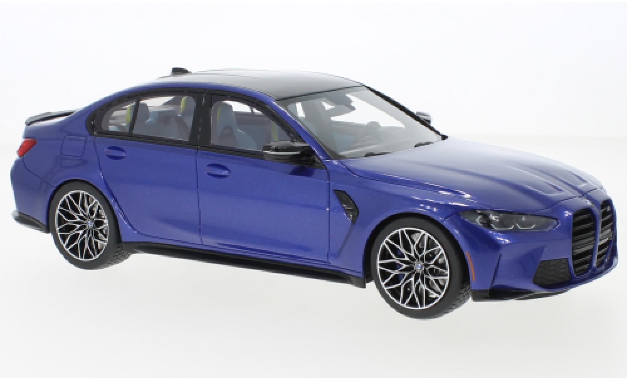 Bmw M3 1/18 Top Speed Competition (G80) metallic blauw 2021 modelauto