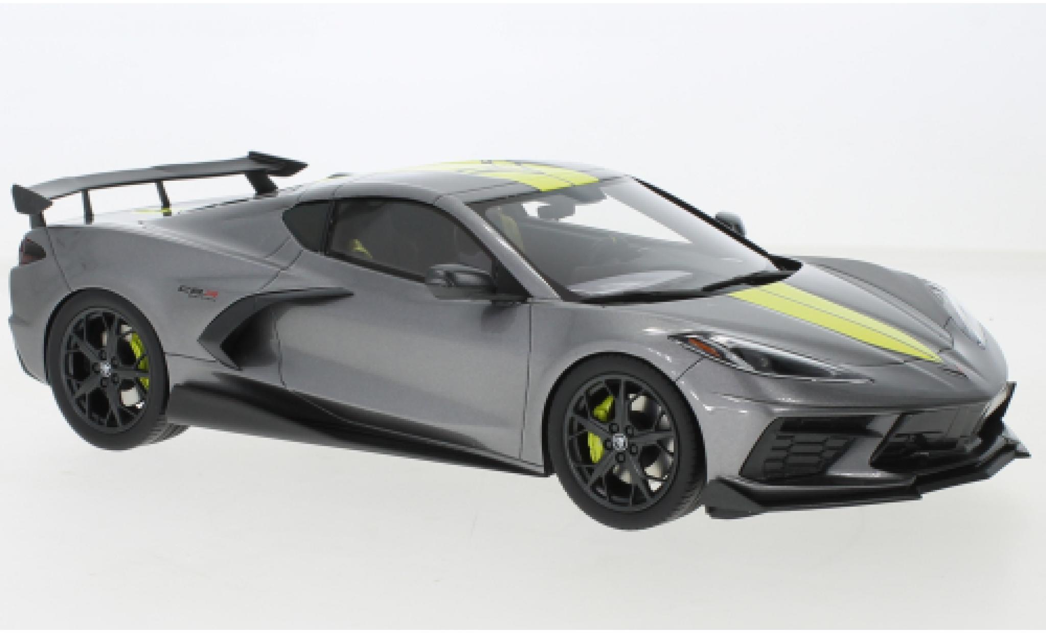 Chevrolet Corvette 1/18 Top Speed C8 Stingray IMSA GTLM Championship Edition metallic grijs/geel modelauto