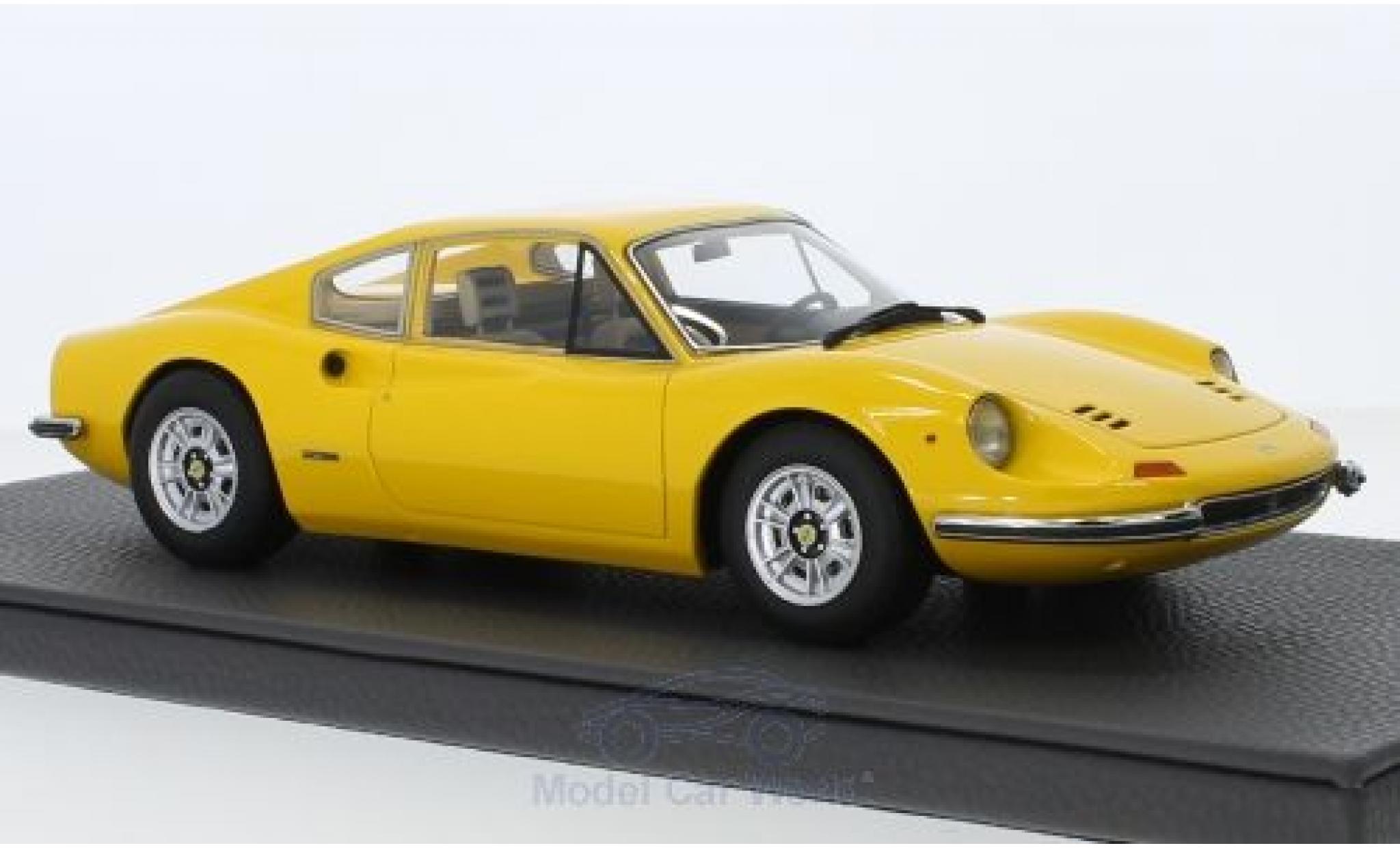 Ferrari Dino 1/18 Topmarques Collectibles 246 GT geel modelauto