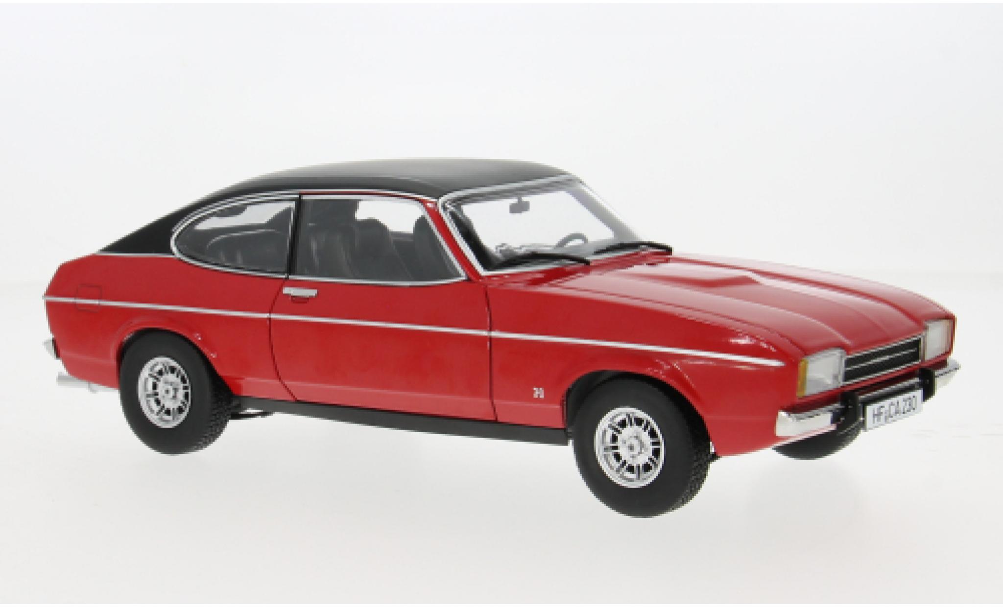 Ford Capri 1/18 Touring II Ghia 3.0 rood/zwart 1974 1:18 modelauto