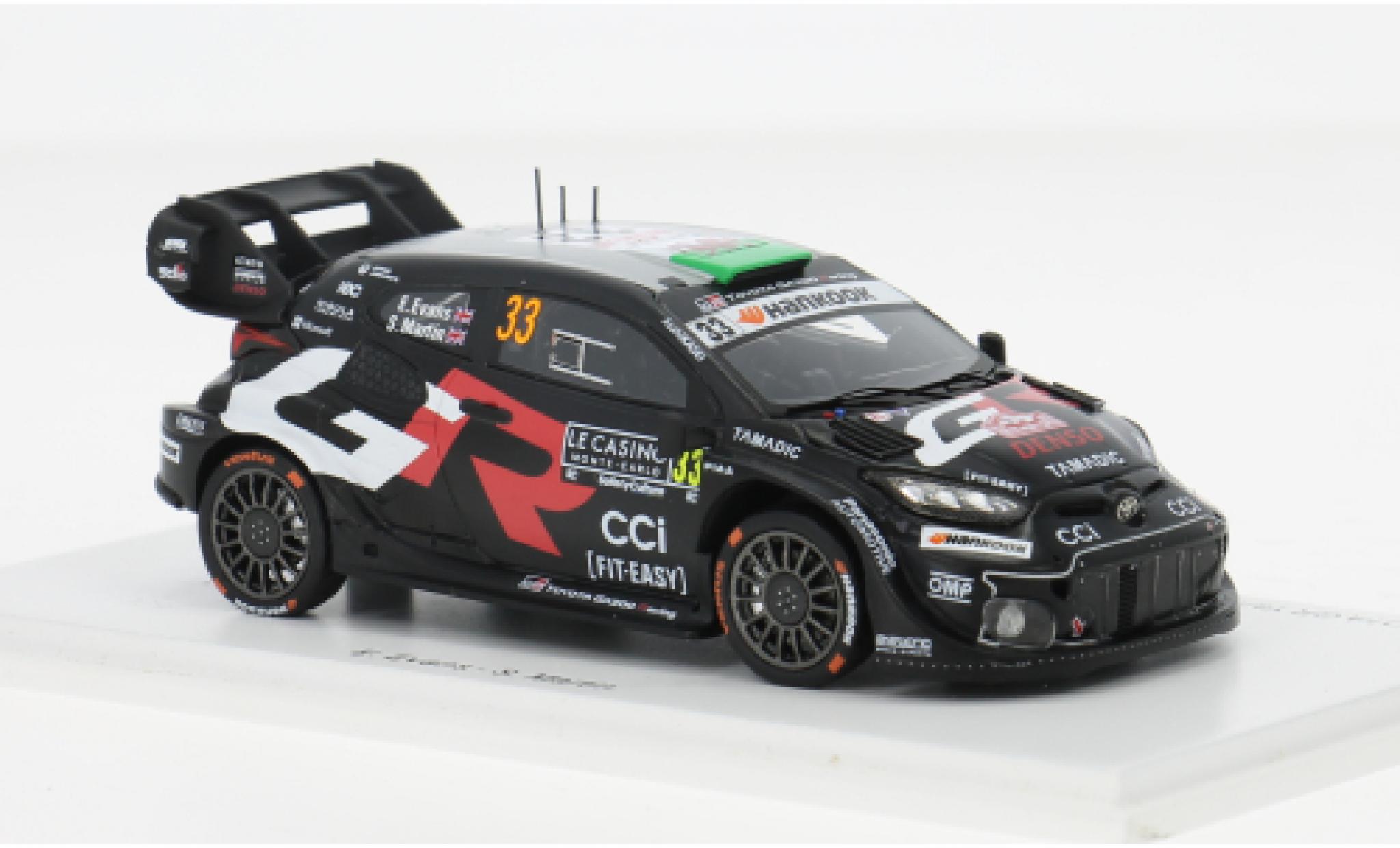 Toyota Yaris 1/43 Spark GR Rally 1 Rally Monte Carlo 2025 #33 E.Evans/S.Martin 1:43 modelauto