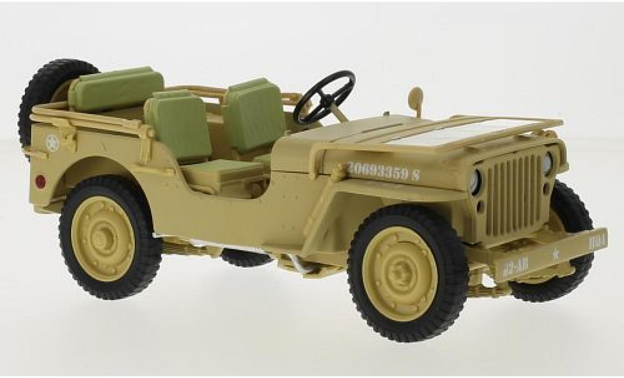 Jeep Willys 1/18 Triple 9 Collection matt-beige/wit U.S. Army 1943 Casawita modelauto