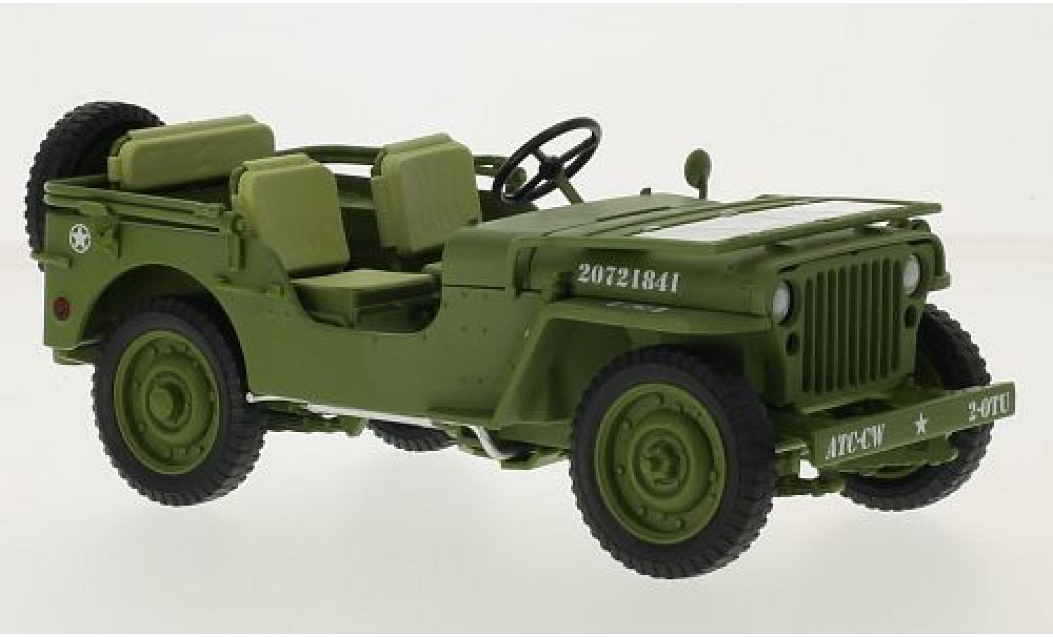 Jeep Willys 1/18 Triple 9 Collection matt-oliv/wit U.S. Army - Military Politie 1941 modelauto