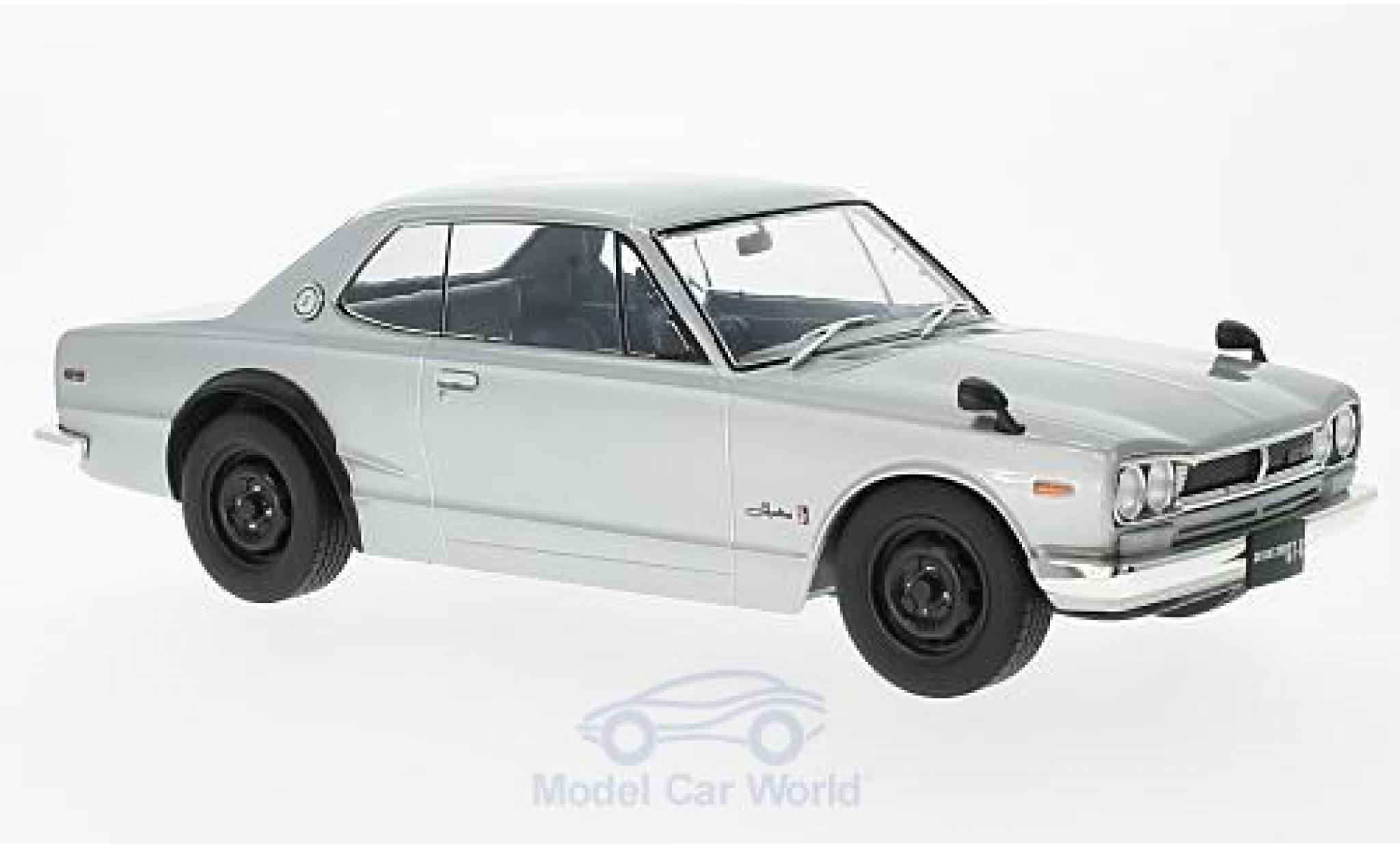 Nissan Skyline 1/18 Triple 9 Collection GT-R KPGC10 grijs RHD modelauto