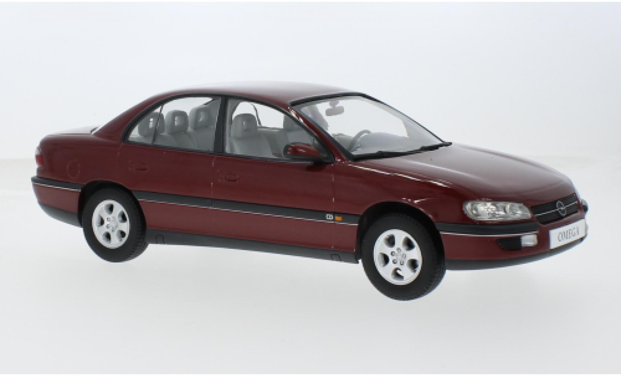 Opel Omega 1/18 Triple 9 Collection B metallic rood 1996 1:18 modelauto