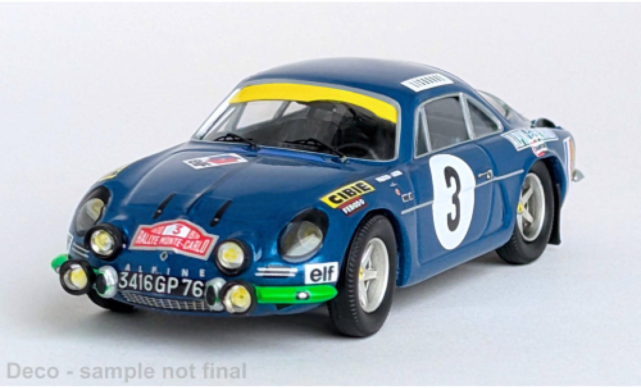 Alpine A110 1/43 Trofeu Rally Monte Carlo 1970 #3 1:43 modelauto
