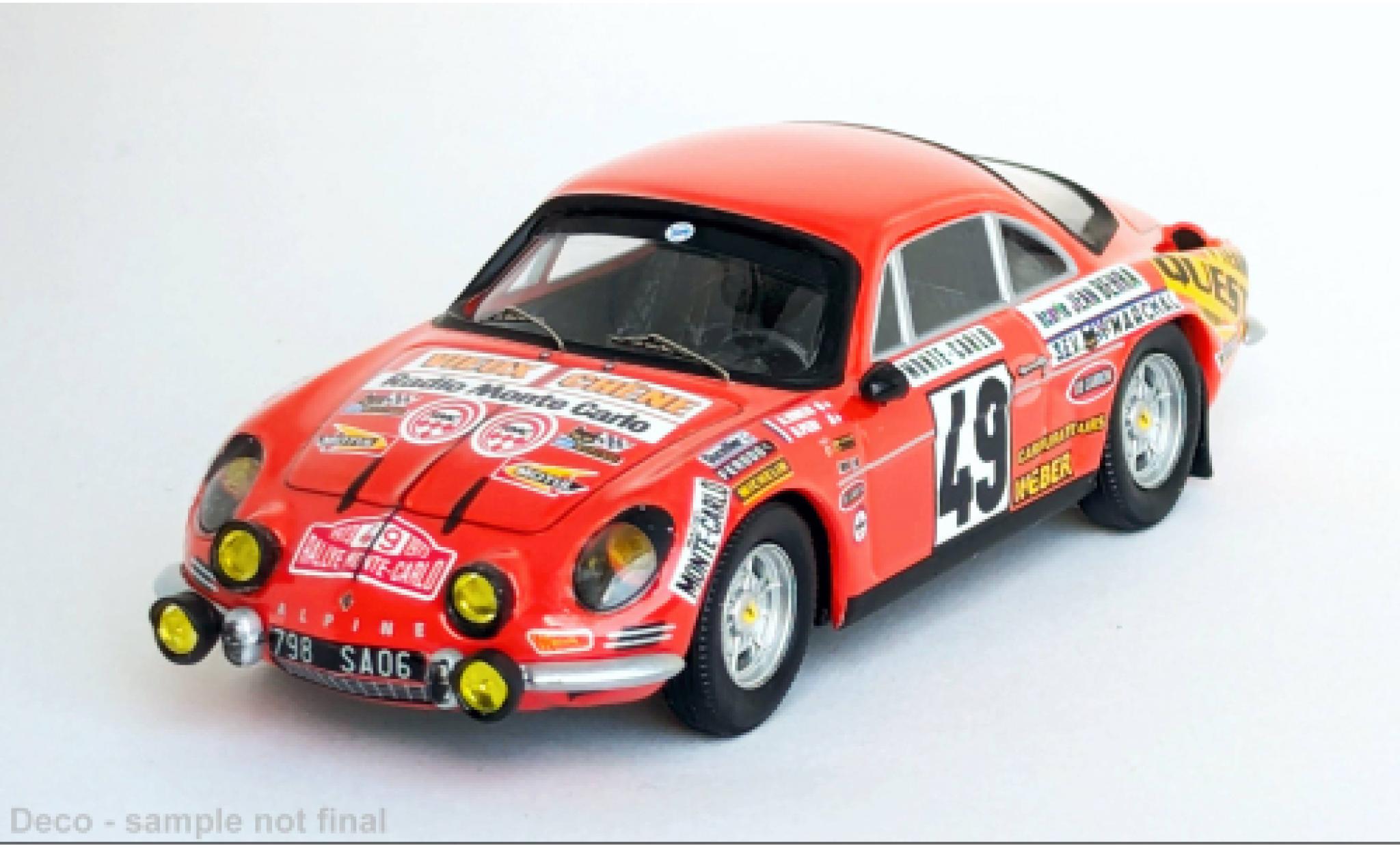 Alpine A110 1/43 Trofeu Rally Monte Carlo 1973 #49 1:43 modelauto