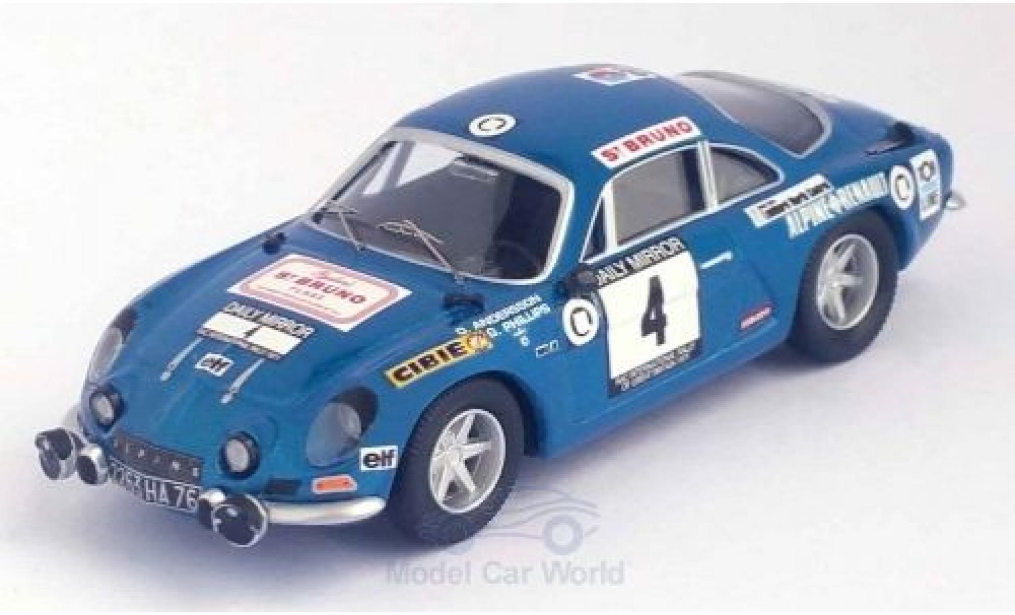 Alpine A110 1/43 Trofeu Renault No.4 RAC Rallye 1971 O.Andersson/G.Phillips modelauto