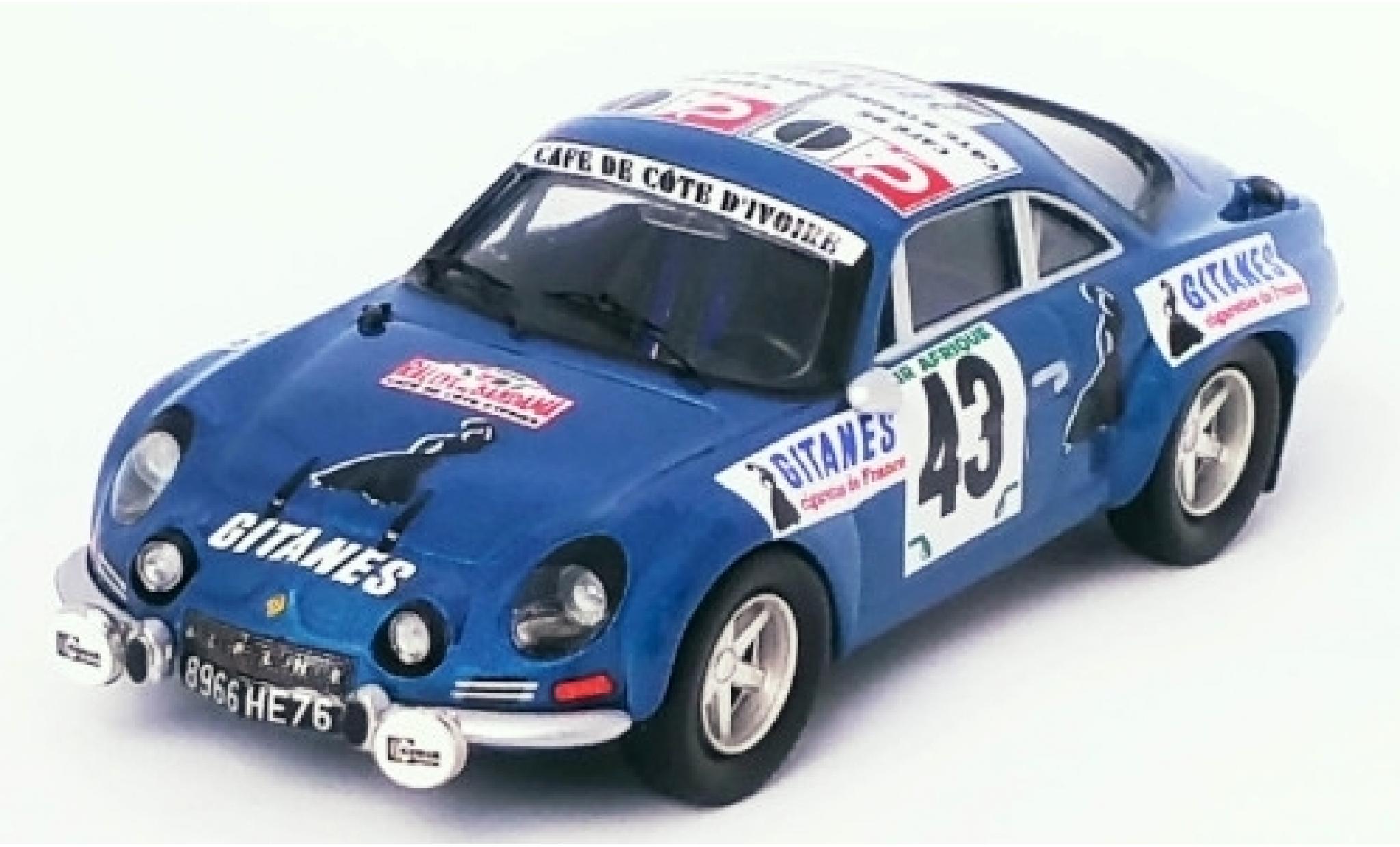 Alpine A110 1/43 Trofeu Renault No.43 Gitanes Rallye Bandama 1974 S.Mehta/M.Doughty modelauto