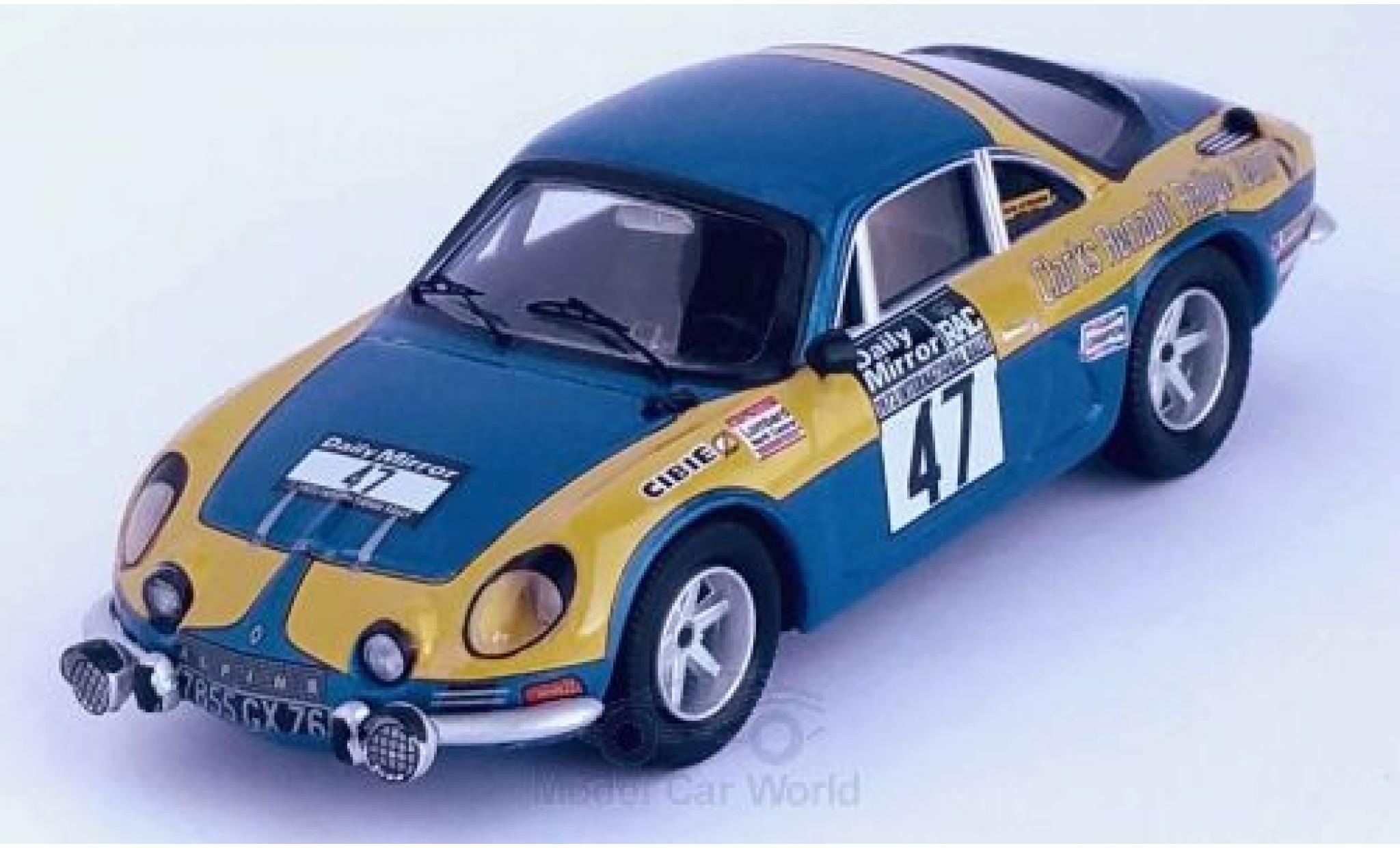 Alpine A110 1/43 Trofeu Renault No.47 Clarks Renault Rally Team Rallye WM RAC Rallye 1973 P.Moss/E.Crellin modelauto