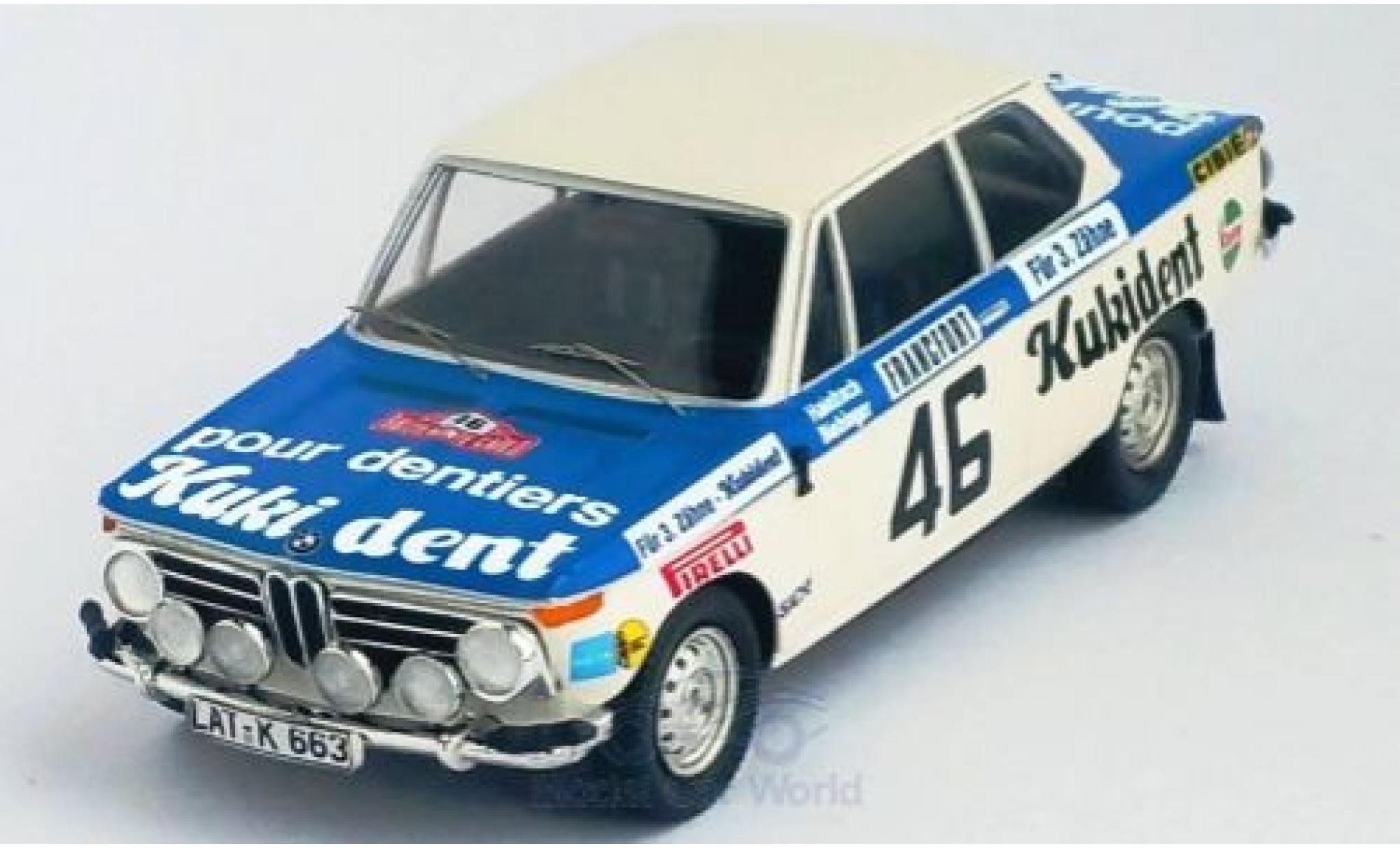 Bmw 2002 1/43 Trofeu ti No.46 Kukident Rally Monte Carlo 1973 R.Hainbach/W.Biebinger modelauto