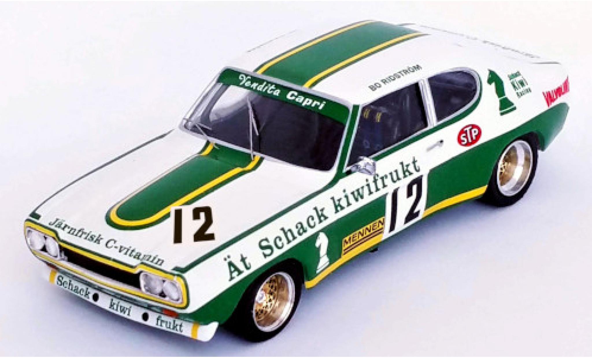 Ford Capri 1/43 Trofeu MKI RS 2600 No.12 Schack Kiwi Racing Swidish Gold Cup Kinnekulle Ring 1973 B.Ridstr&ouml;m modelauto