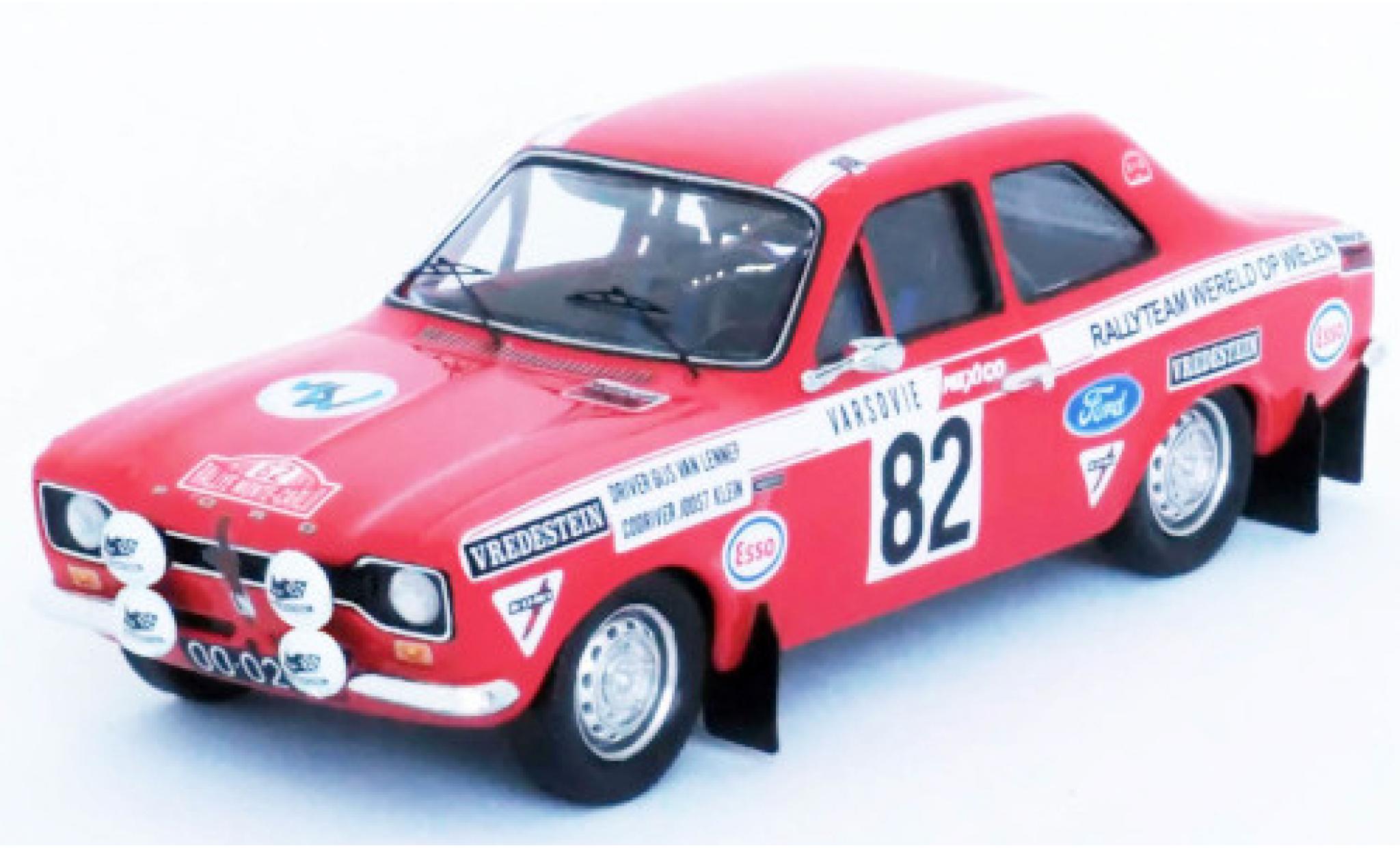 Ford Escort 1/43 Trofeu MkI No.82 Rallyteam Wereld Op Wielen Rally Monte Carlo 1972 G.van Lennep/J.Klein modelauto