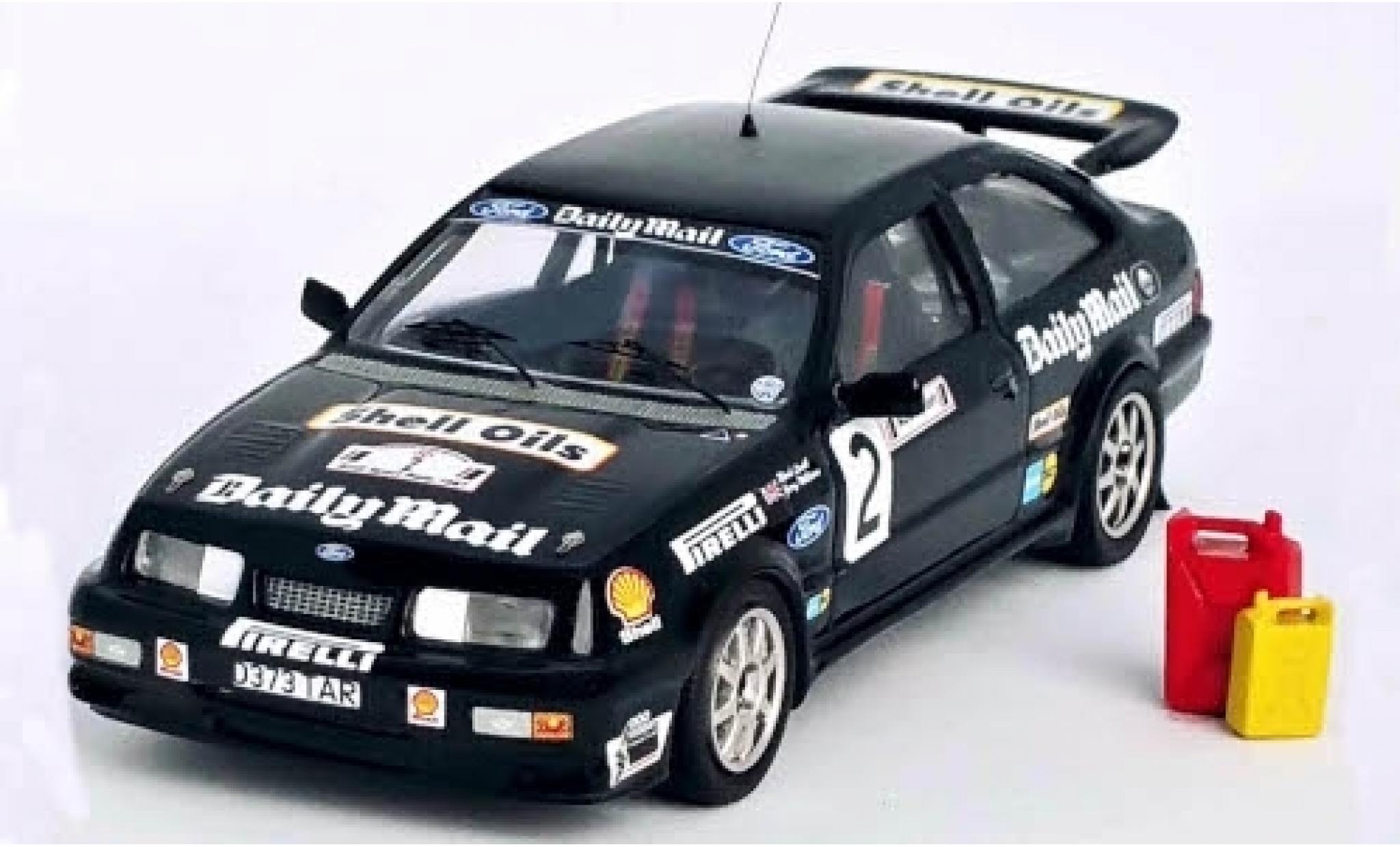 Ford Sierra 1/43 Trofeu RS Cosworth No.2 Daily Mail Audi Sport Rally 1987 avec plinthe M.Lovell/J.Williams modelauto