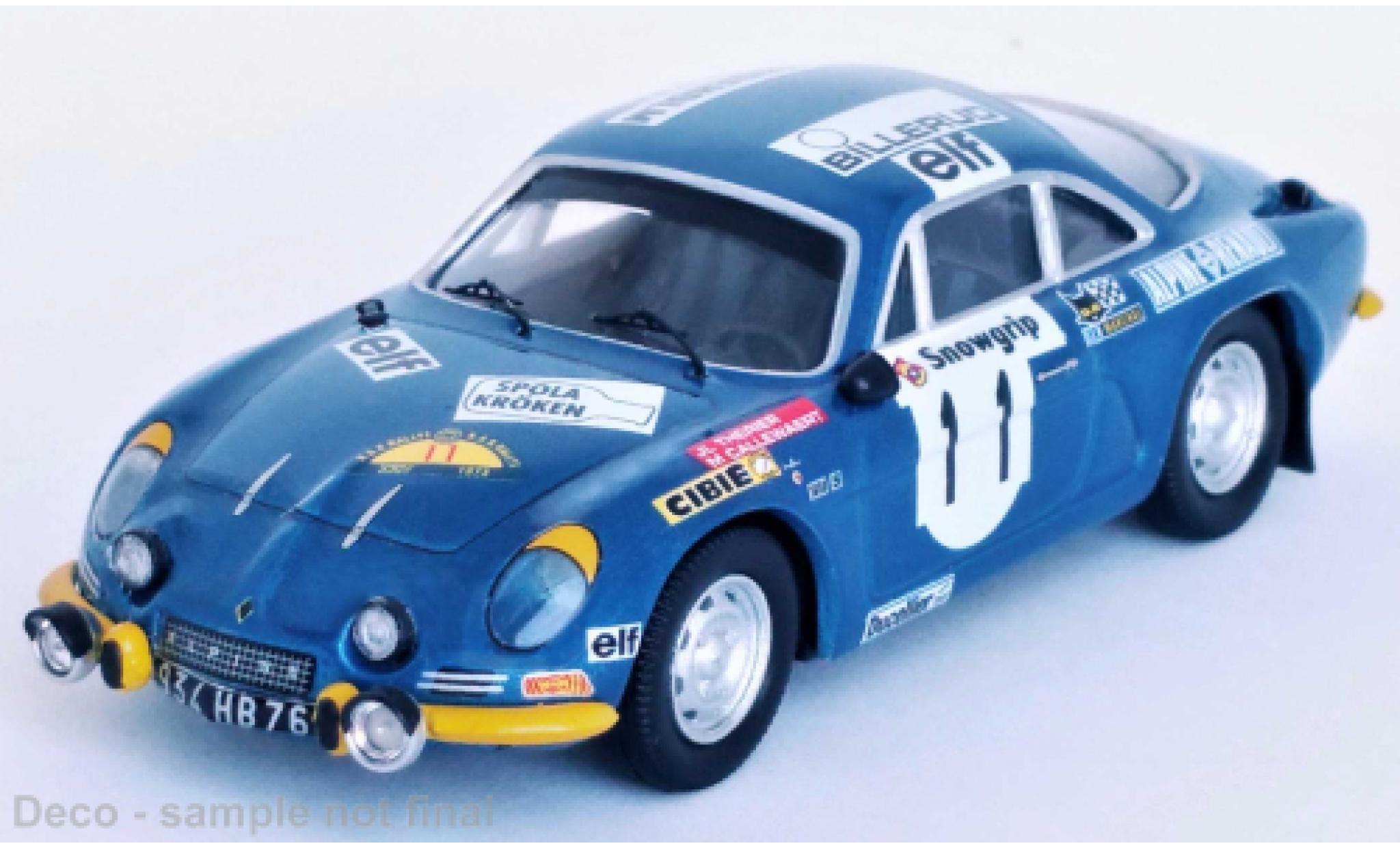 Alpine A110 1/43 Trofeu Renault No.11 Rallye WM Rallye Su&egrave;de 1973 modelauto