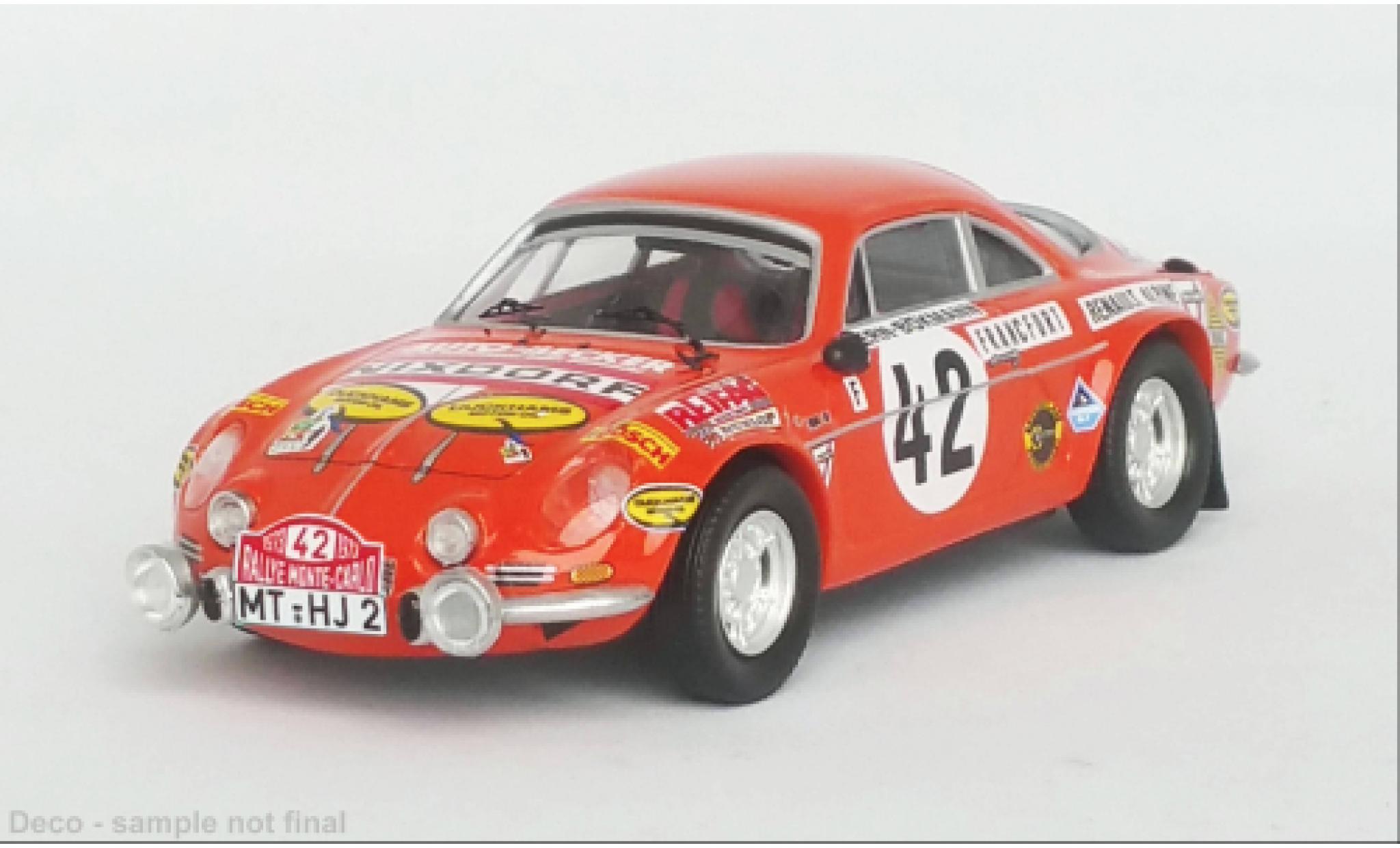 Alpine A110 1/43 Trofeu Renault No.42 Rallye WM Rallye Monte Carlo 1973 modelauto