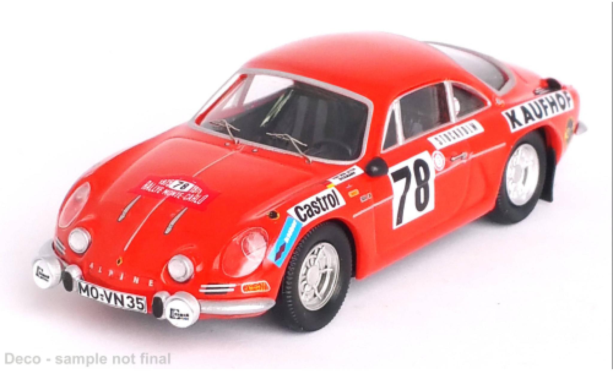 Alpine A110 1/43 Trofeu Renault No.78 Rallye WM Rallye Monte Carlo 1975 modelauto