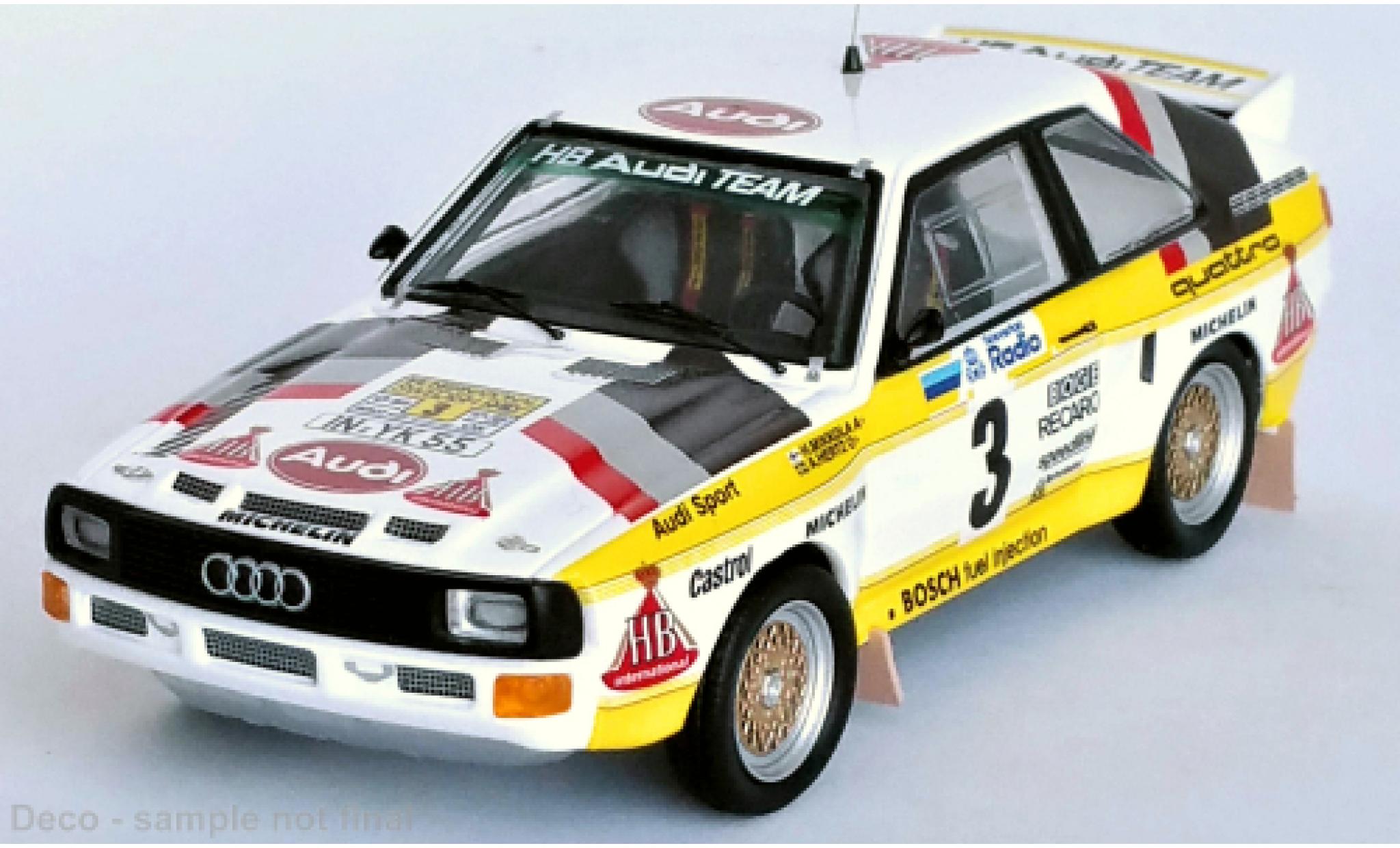 Audi Sport Quattro 1/43 Trofeu Sport quattro No.3 HB Rallye WM Rallye Schweden 1985 modelauto