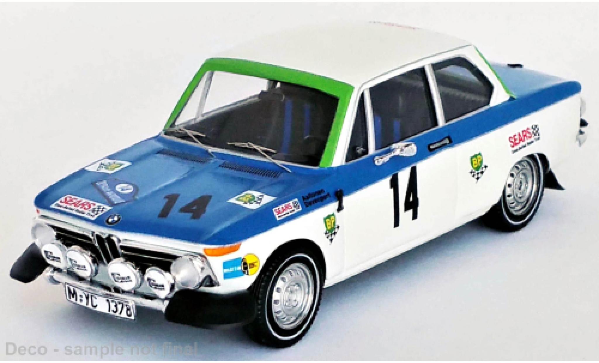 Bmw 2002 1/43 Trofeu ti No.14 Rallye Acropolis 1972 modelauto